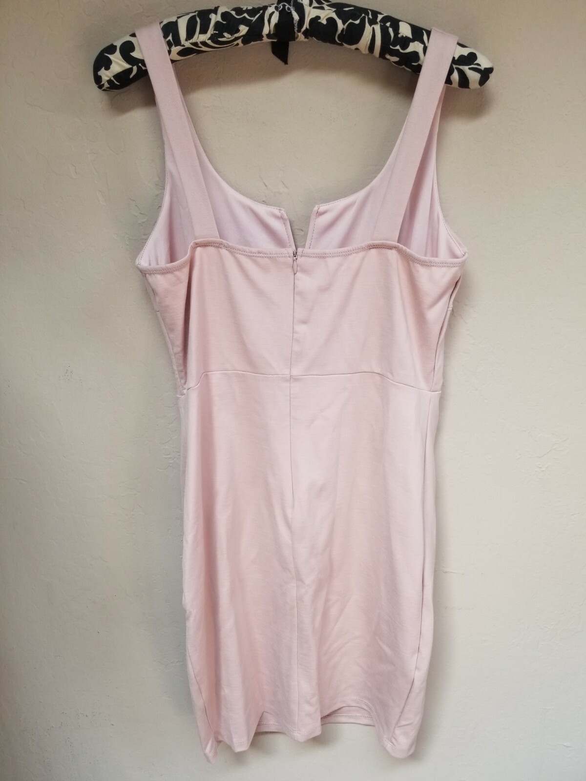 Soprano Womens Bodycon Mini Dress XL Round Split Neck Pink Sleeveless New