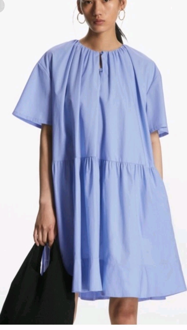 COS Blue Poplin Swing Shift Dress Size 12 XL