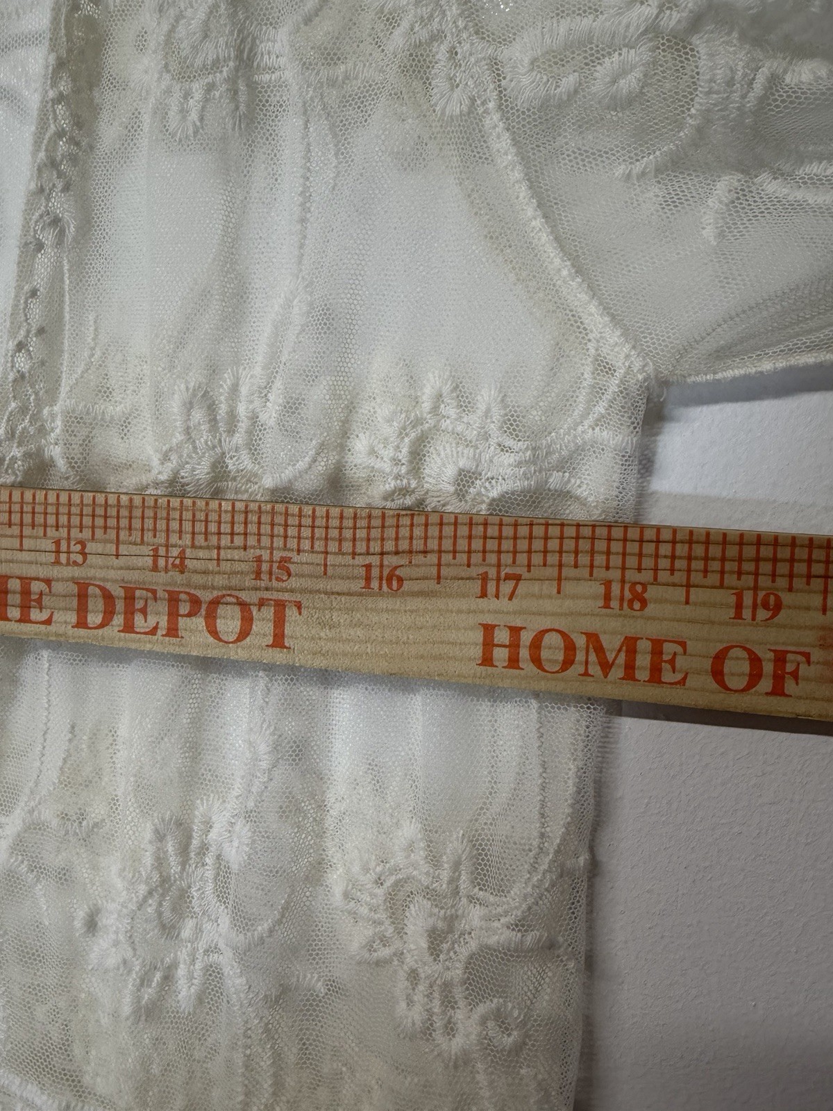 Mustard Seed Lace Sheer Dres Embroidery Cream Boho Cottage Fairy Romantic OS