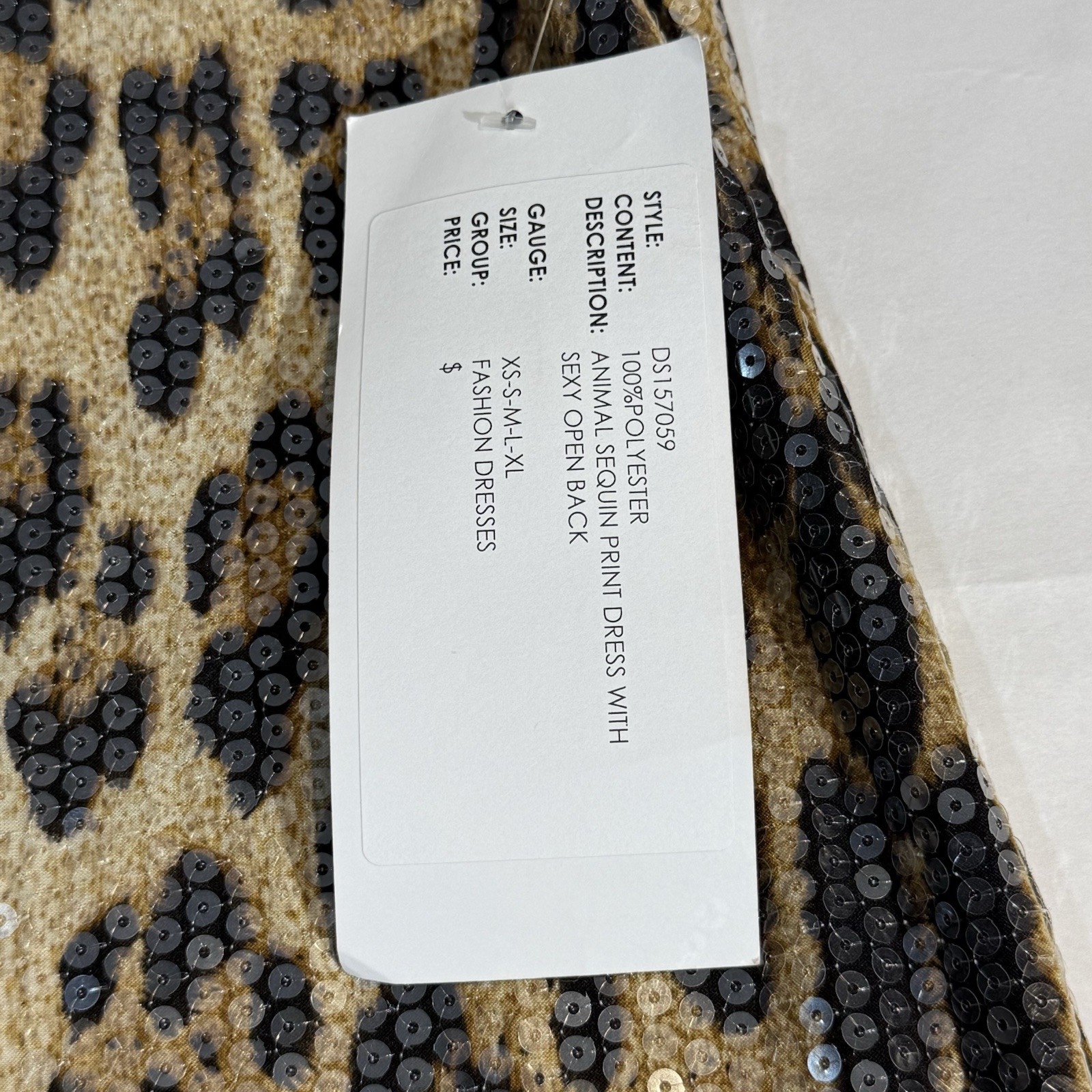 NWT- Women’s “PRESS Dress” Leopard Print Sequins Mini Dress-Sleeveless. Festival