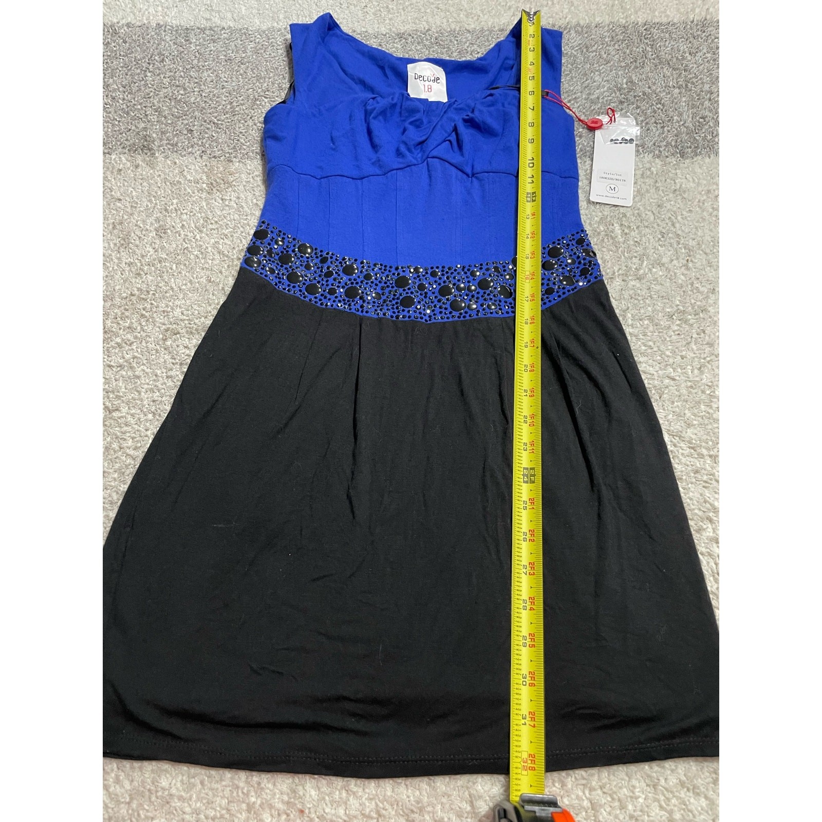 NWT Decode 1.8 Medium Sleeveless Colorblock Cocktail Dress Blue 180632D 80178