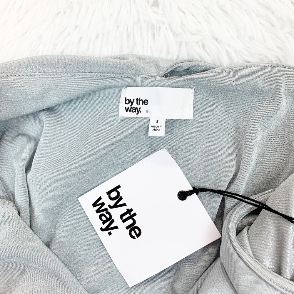 By the Way women Evie Cold Shoulder Dress in Silver bodycon