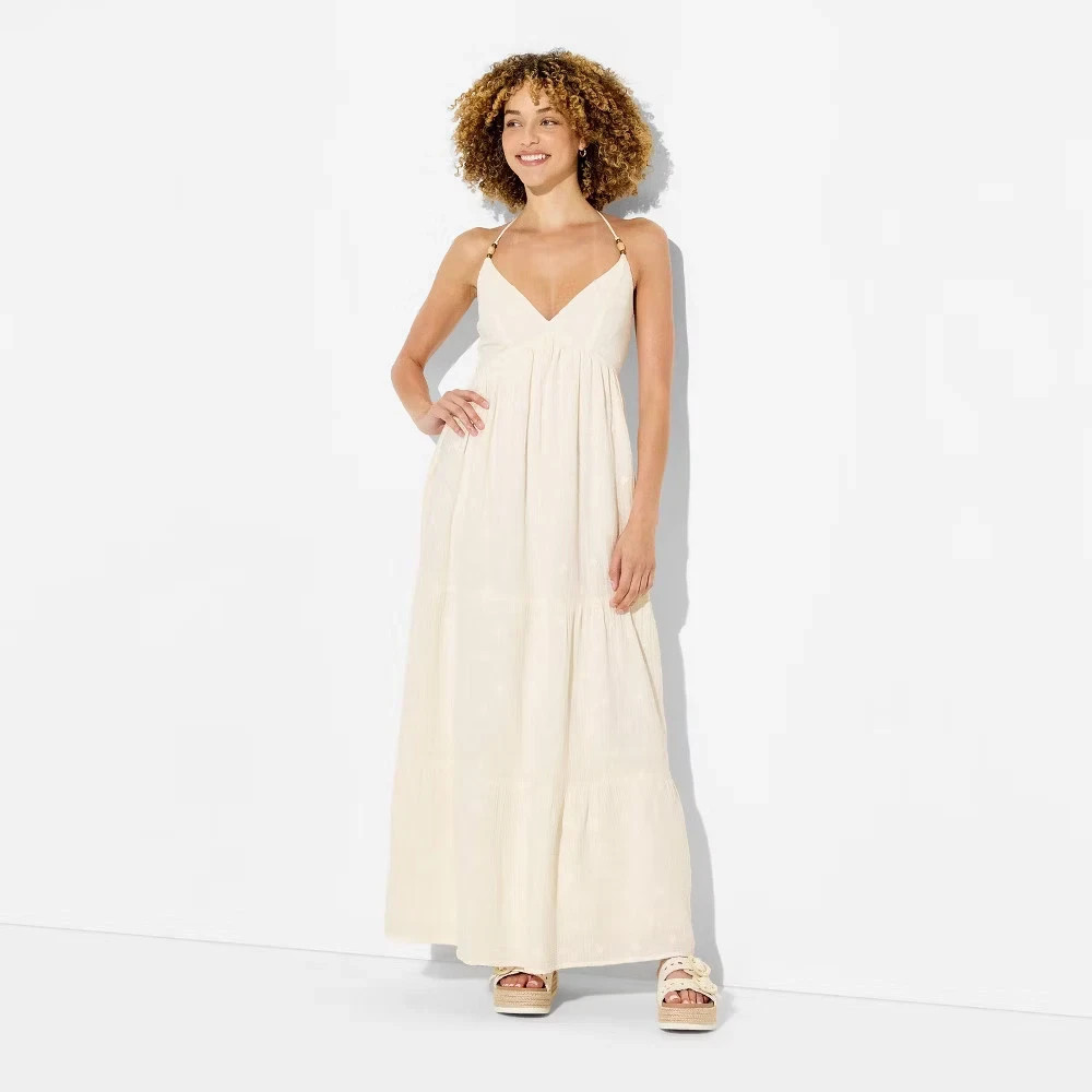 Women Gauze Halter Maxi Dress – Wild Fable