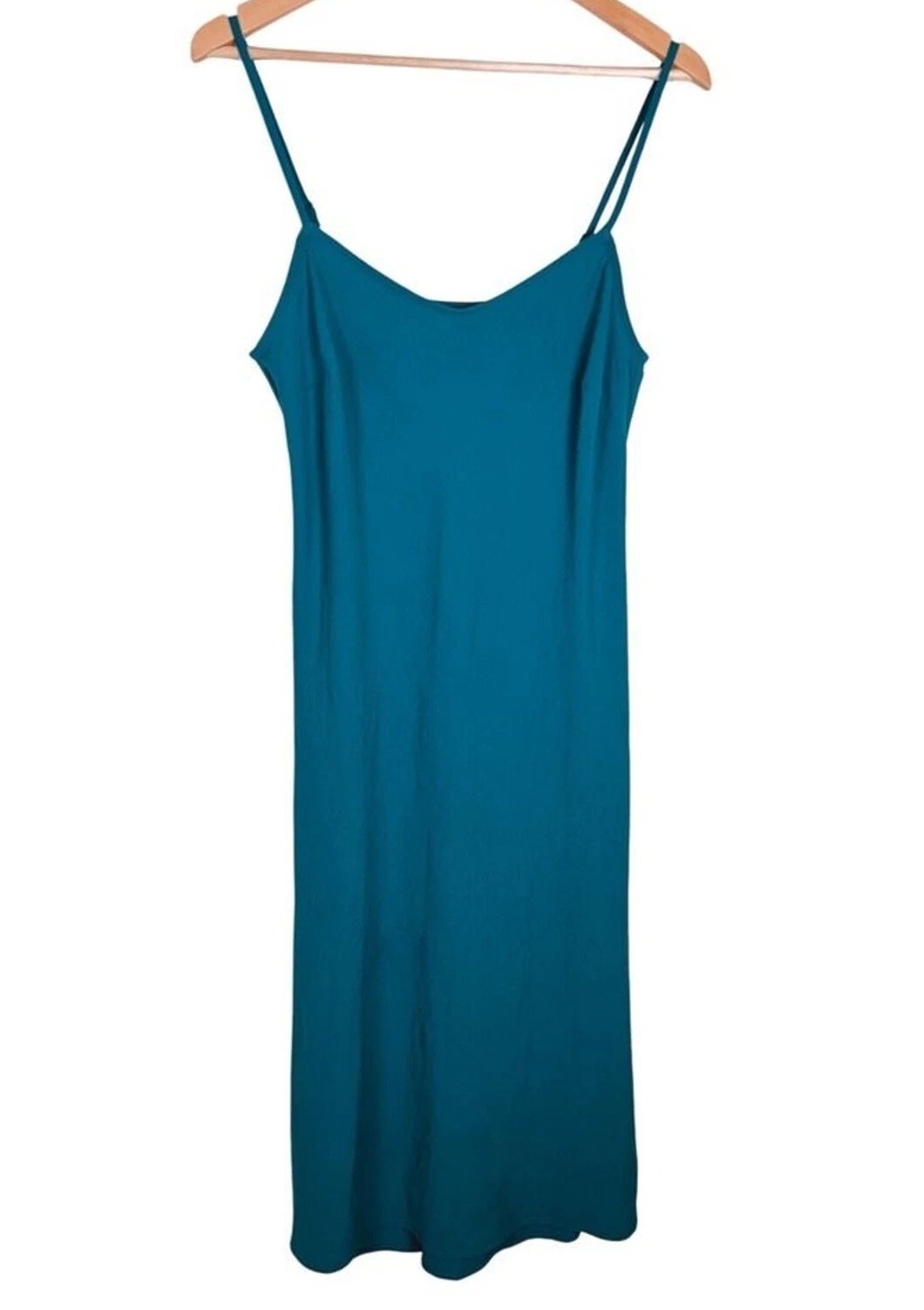 NEW Studio B by Bobaeu Size Small Teal Blue Slip‎ Dress Sleeveless Midi Dress
