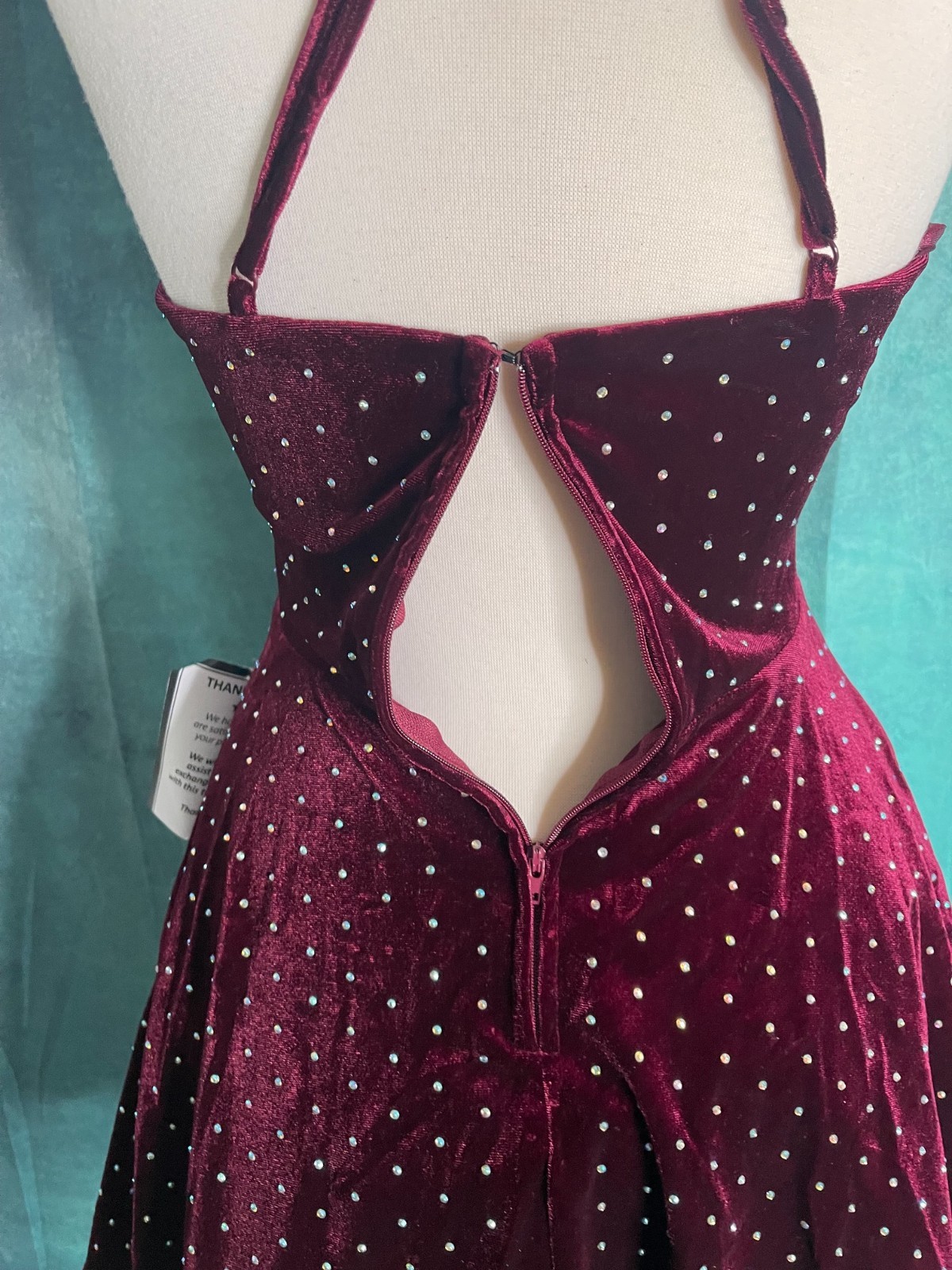 City Studios Party Pink Juniors size 3/4 Wine Velvet Rhinestone Mini Dress NWT