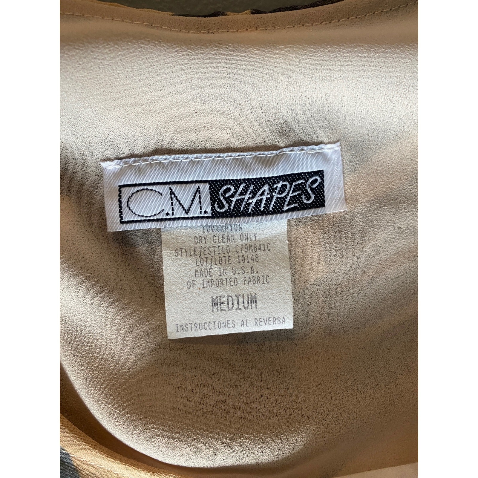 Vtg 90s Earthy Botanical Sleeveless Maxi Dress Tan Gray Boho Minimalist Sz M