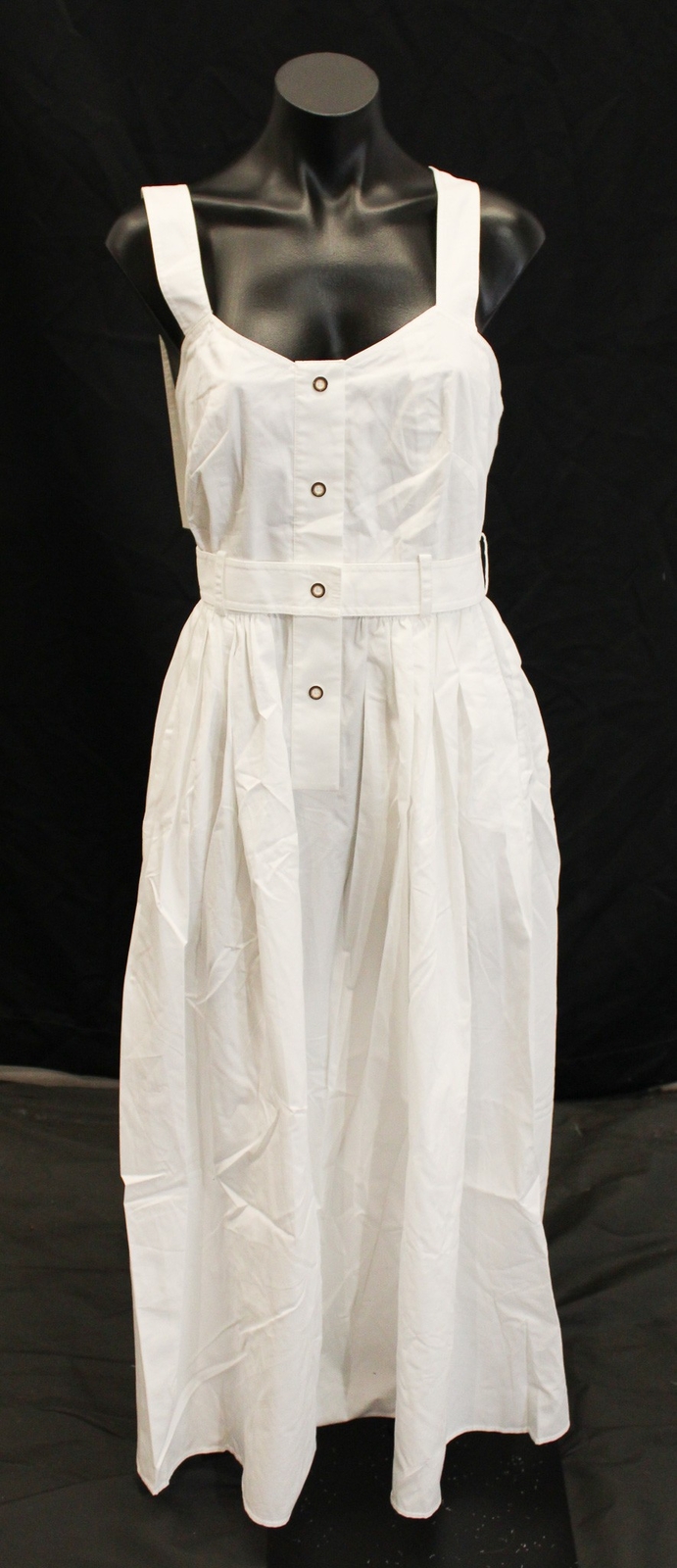 Hunter Bell Women’s Cleo Full Skirt Tank Dress AR8 Bright White Size 4 NWT