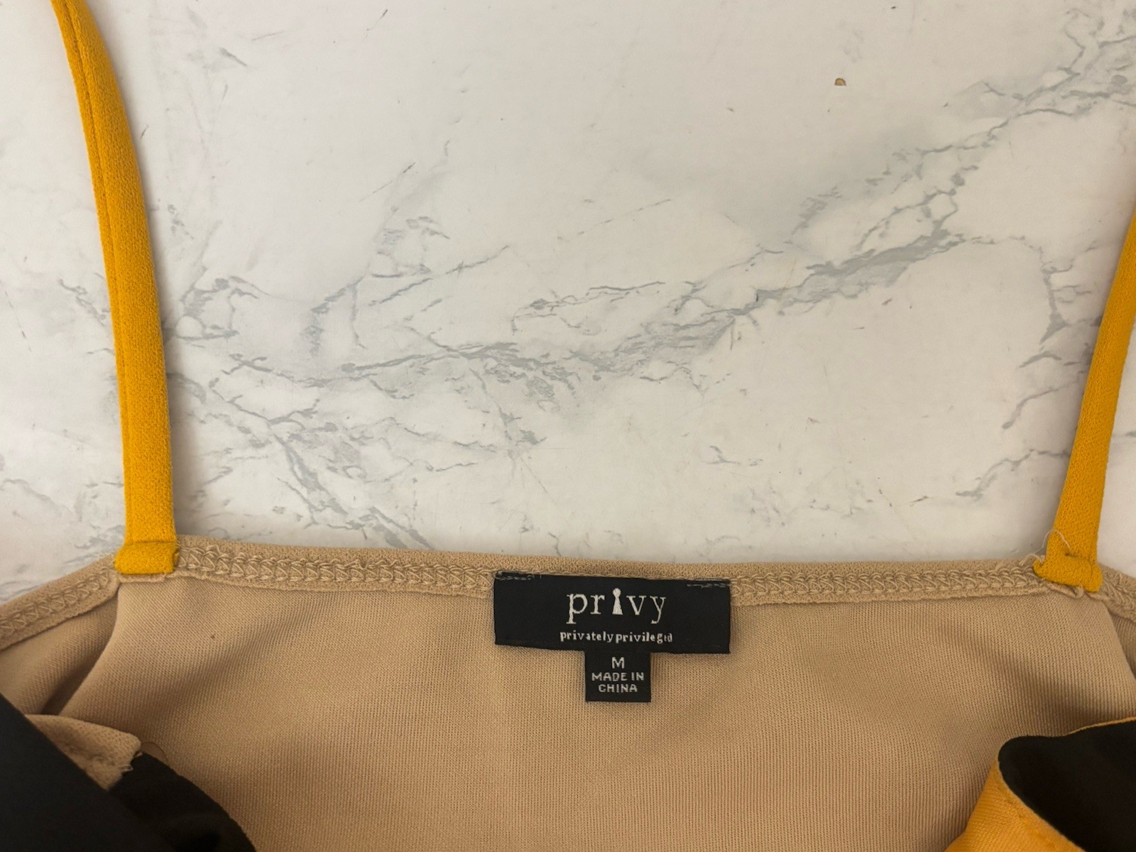 Privy Colorblock Spaghetti Strap Dress M Whimsigoth Yellow Black Pullover Q