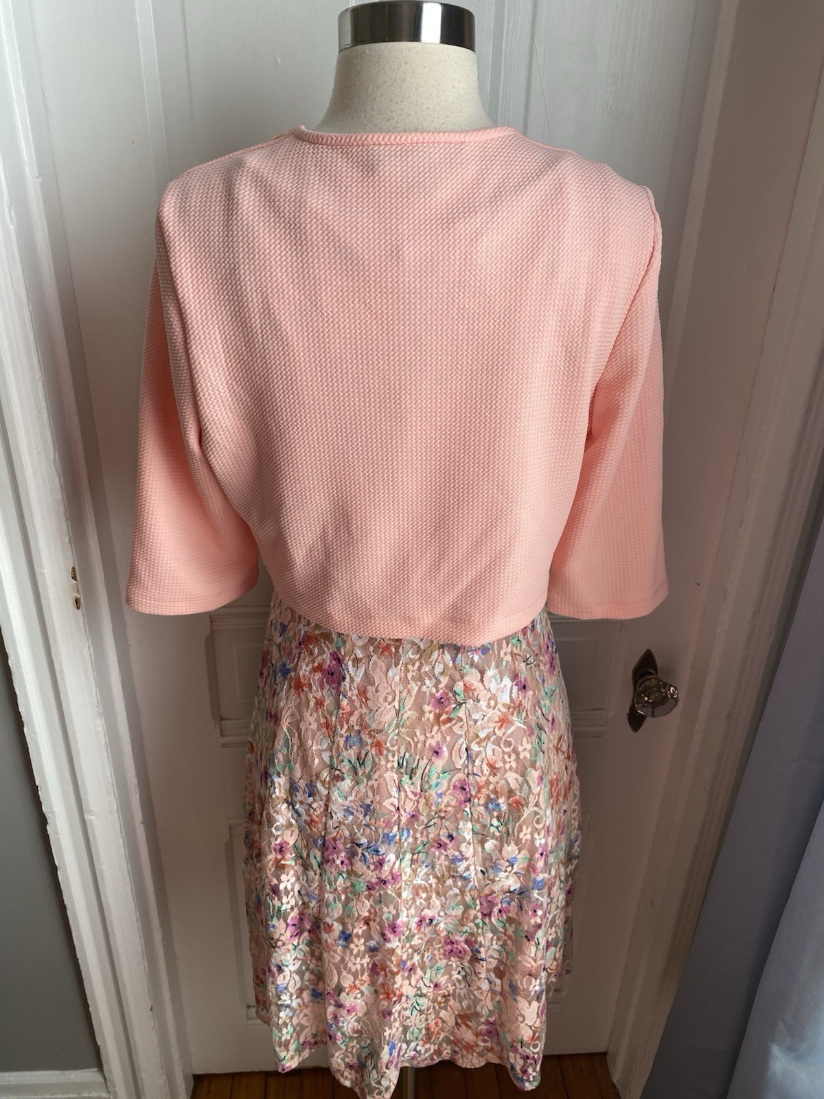 PRECEPTION NEW YORK PINK FLORAL LACE PULLOVER DRESS-PINK SWEATER TOP-SIZES!