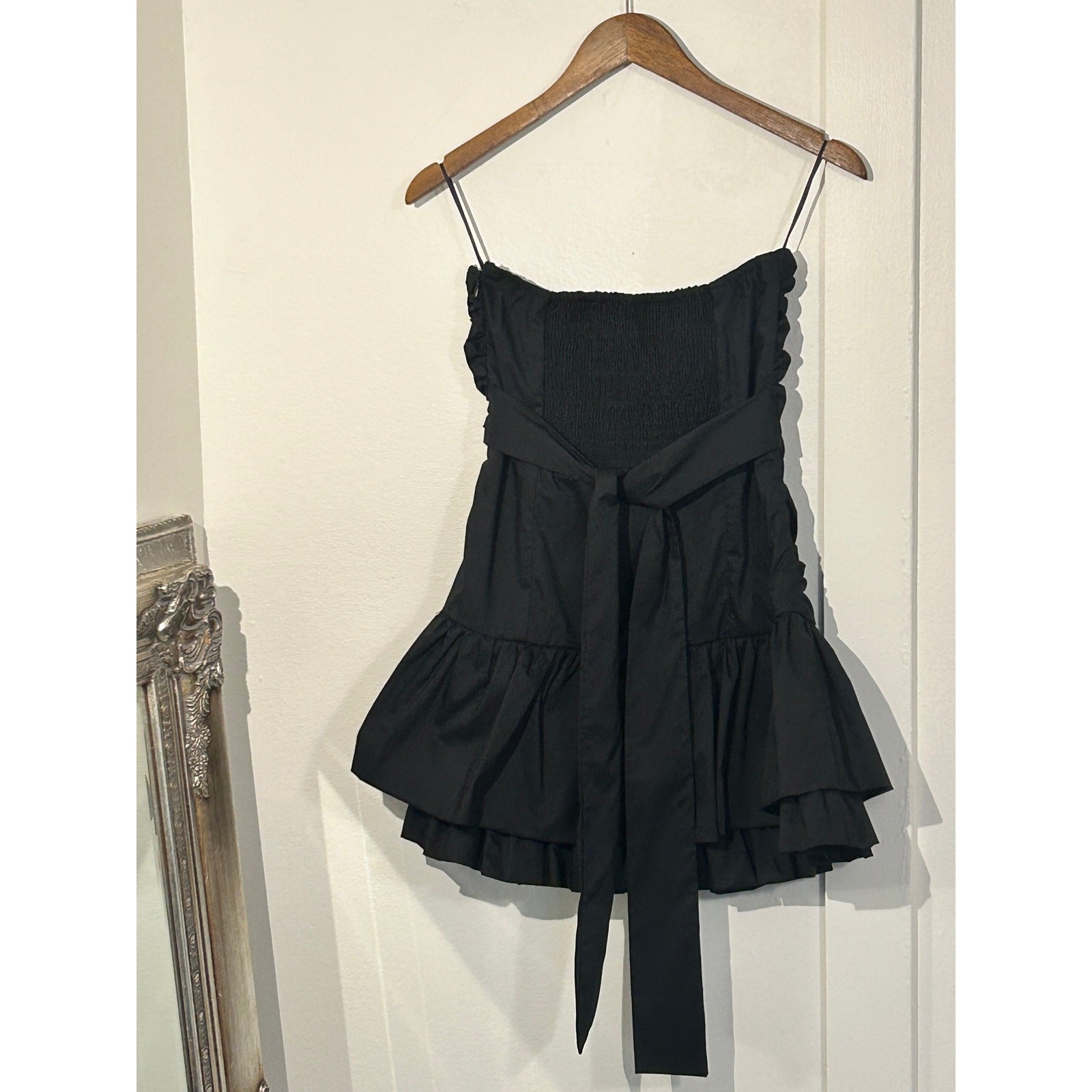 NWT Cotton Candy LA Strapless Ruched Mini Dress Black Medium Retail $68