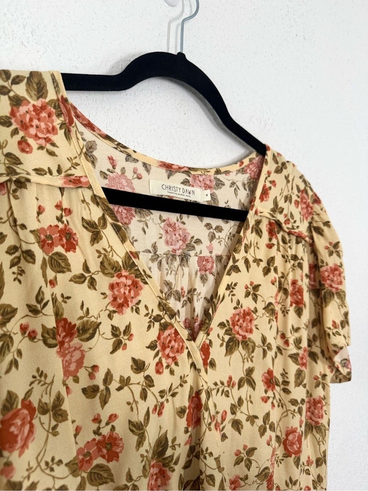 Christy Dawn The Simple Dawn Midi Dress Buttercream English Rose Floral Medium