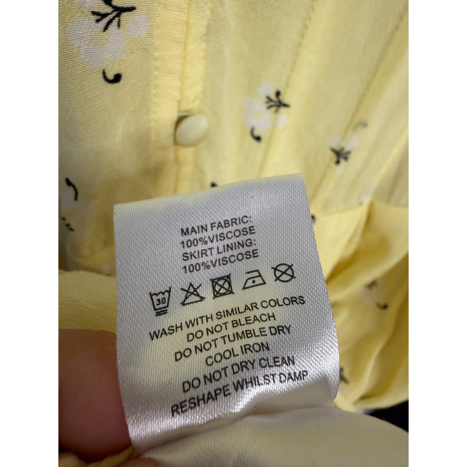 Oliver Bonas Yellow Floral Pintuck Long Sleeve Mini Dress US 8 UK 12 1335651