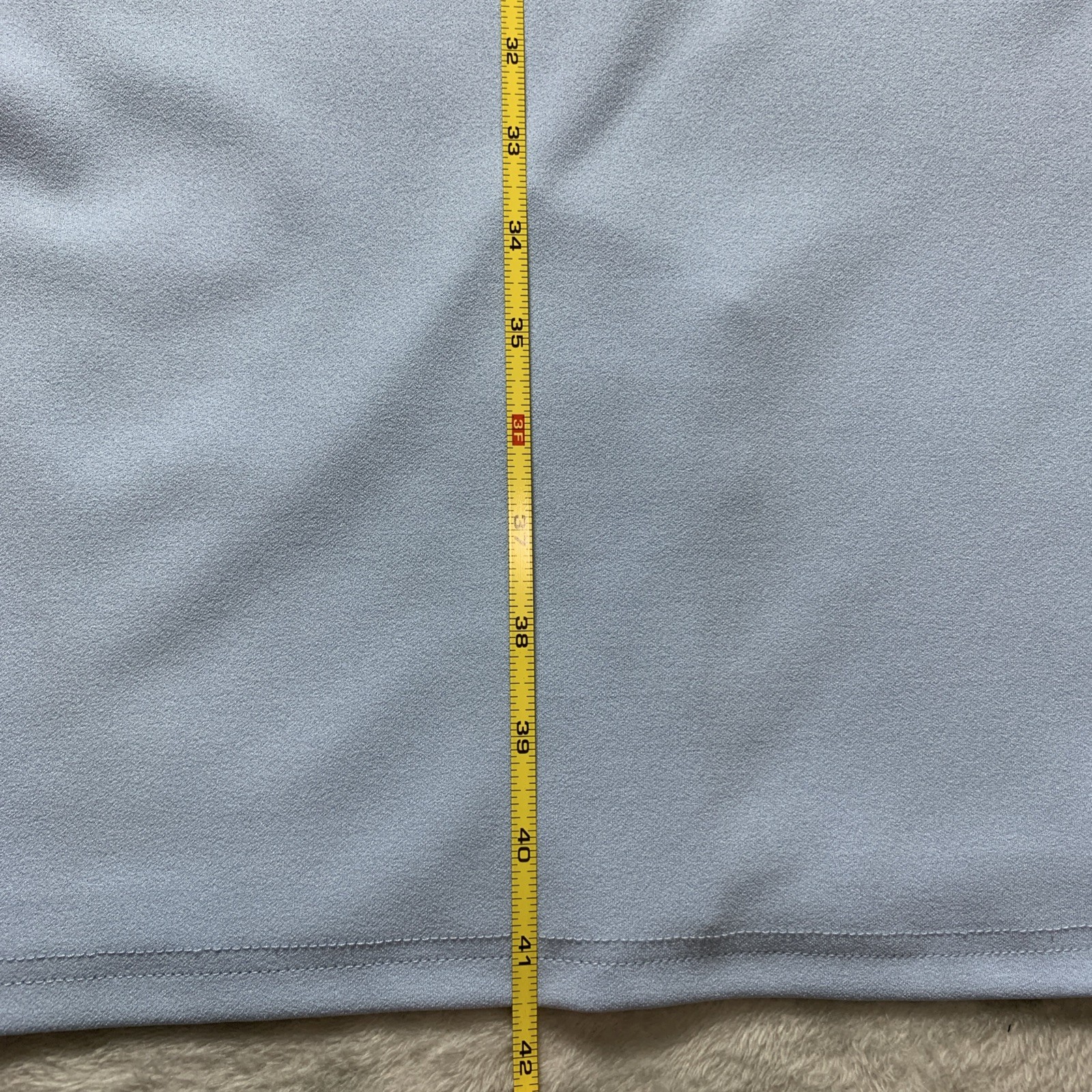 MIUSOL Classic Office wear, 3/4 Sleeve Dress Sky Blue Size M, tie neck
