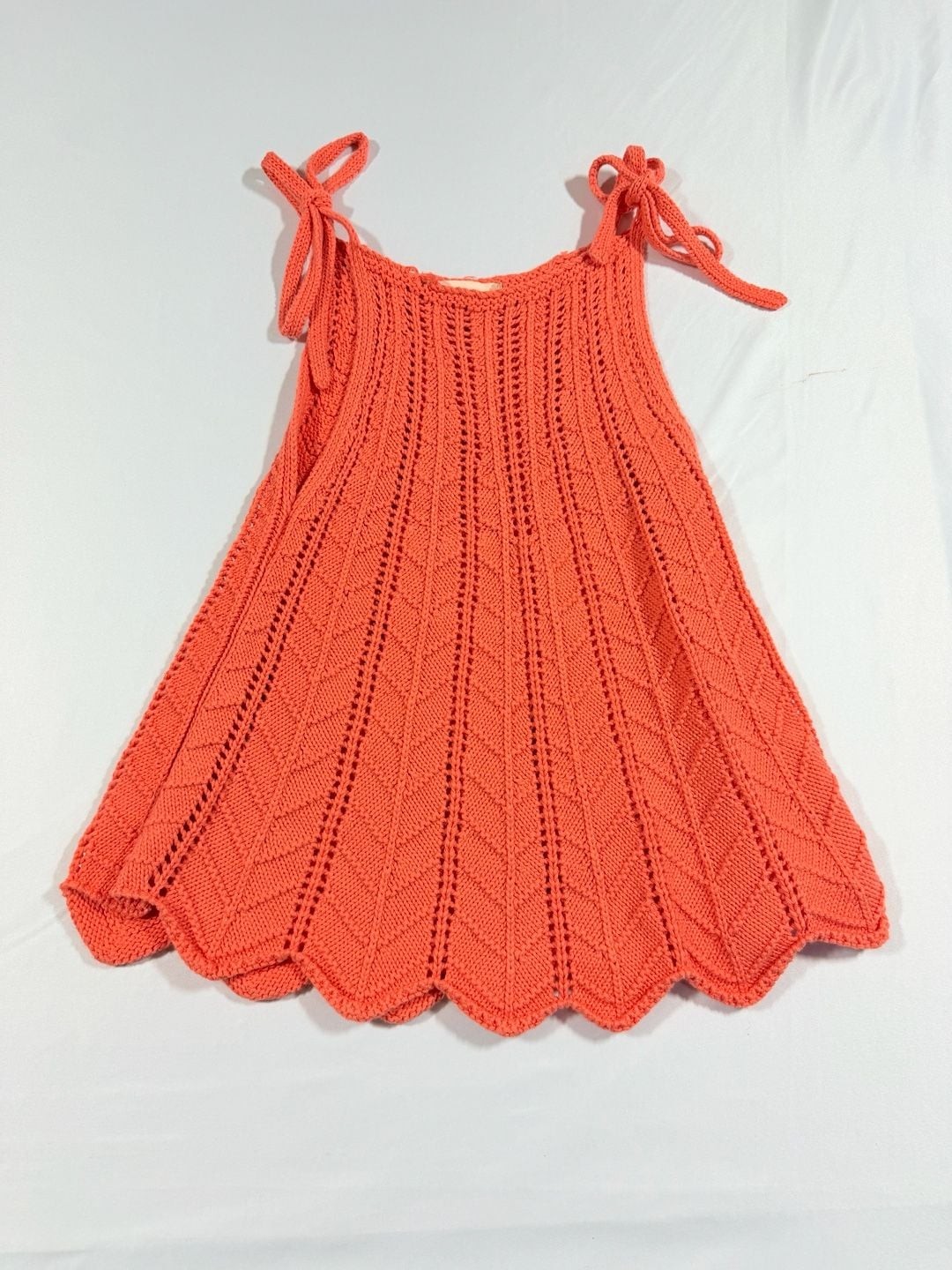 Altar’d State Coral Tie-Strap Knit Mini Dress