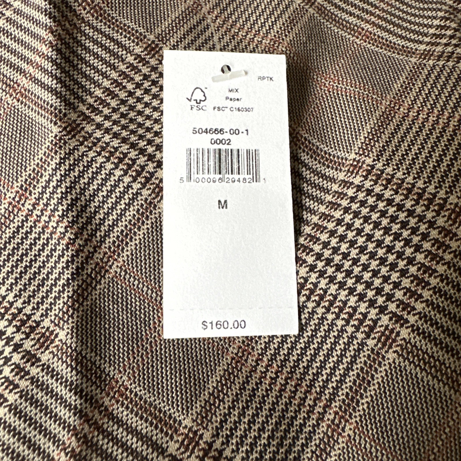 Banana Republic Sleeveless A Line Mock Neck Mini Dress Plaid Brown & Grey Size M