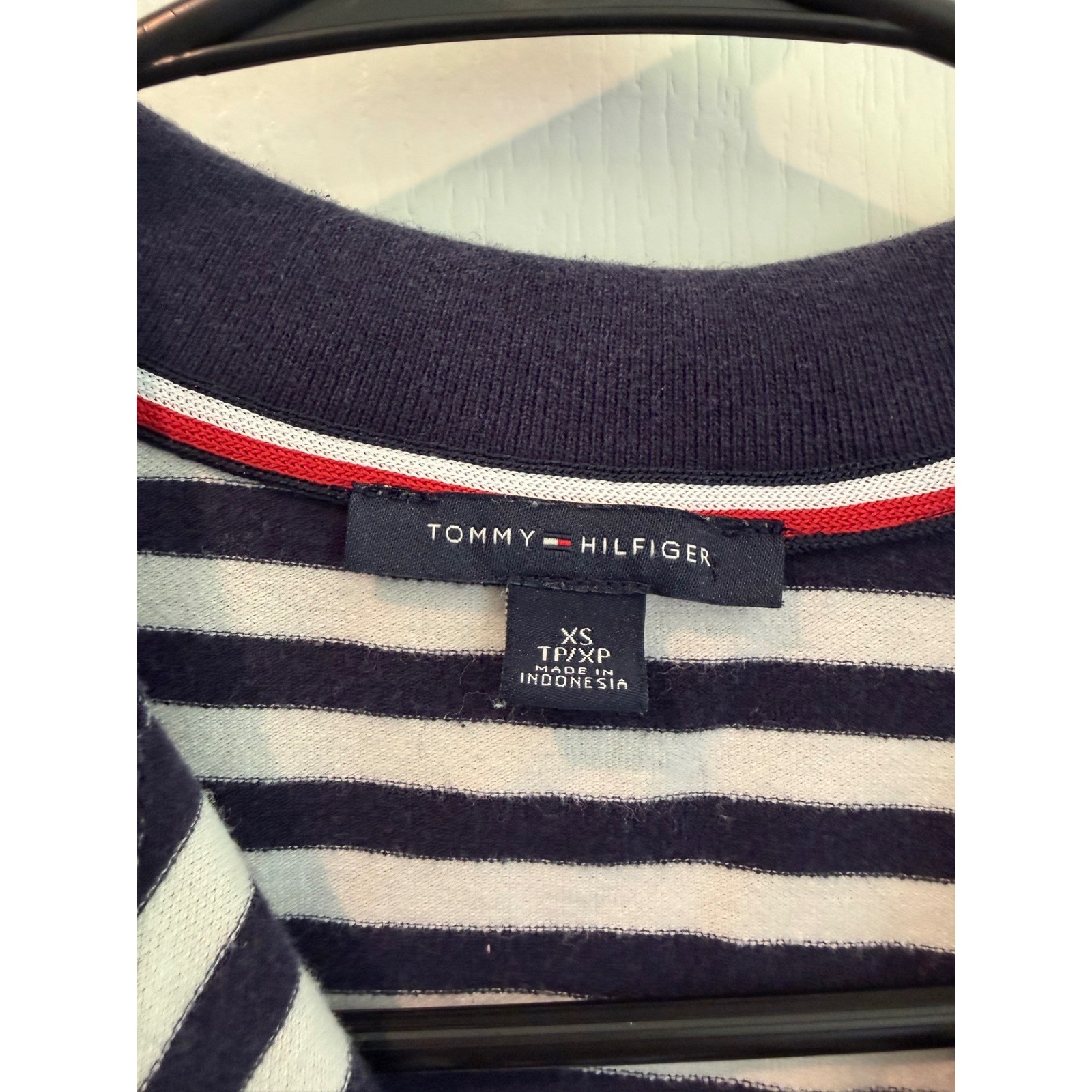 Y2K Tommy Hilfiger Navy White Stripe Polo Dress XS Tennis Coastal Preppy