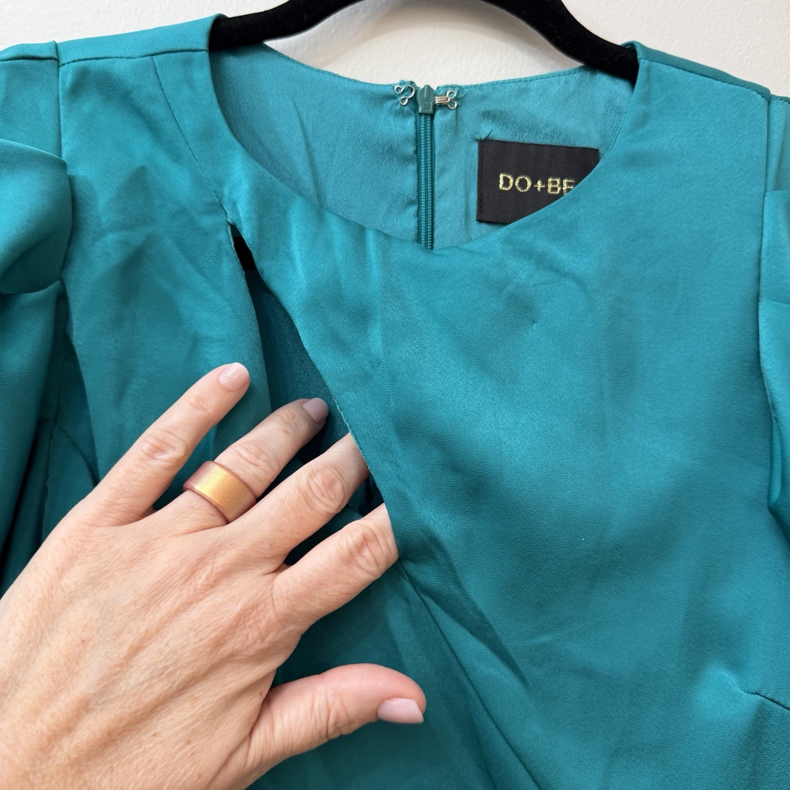 Do + Be Women’s Turquoise Blue Long Sleeve Cocktail Dress Semi Formal NWT S
