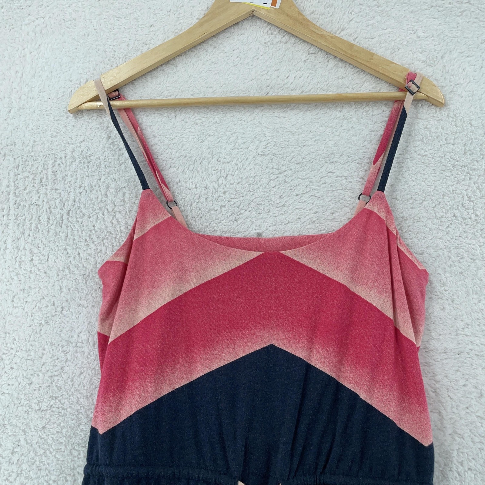 Marc By Marc Jacobs Sundress Women Small Pink Chevron Tie Waist Adjustable Waist