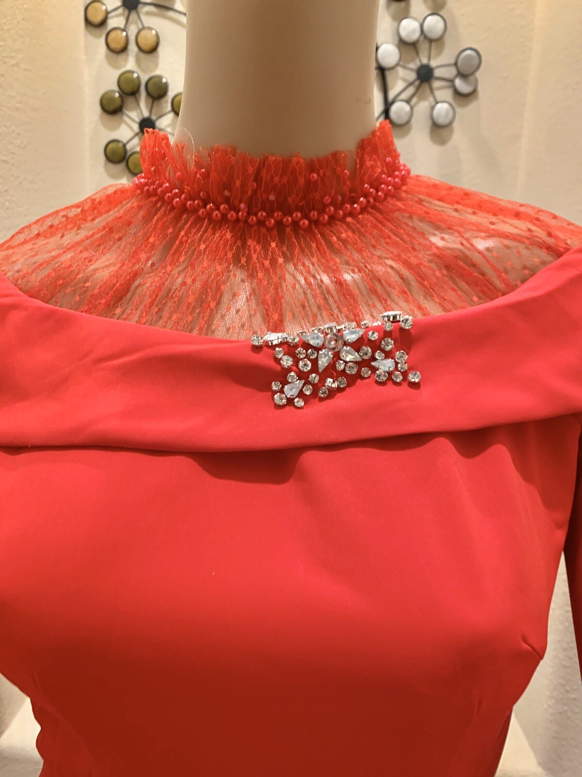 Red Ao Dai Vietnamese Double Layer Long Dress ‘NO PANTS’ ADR02102