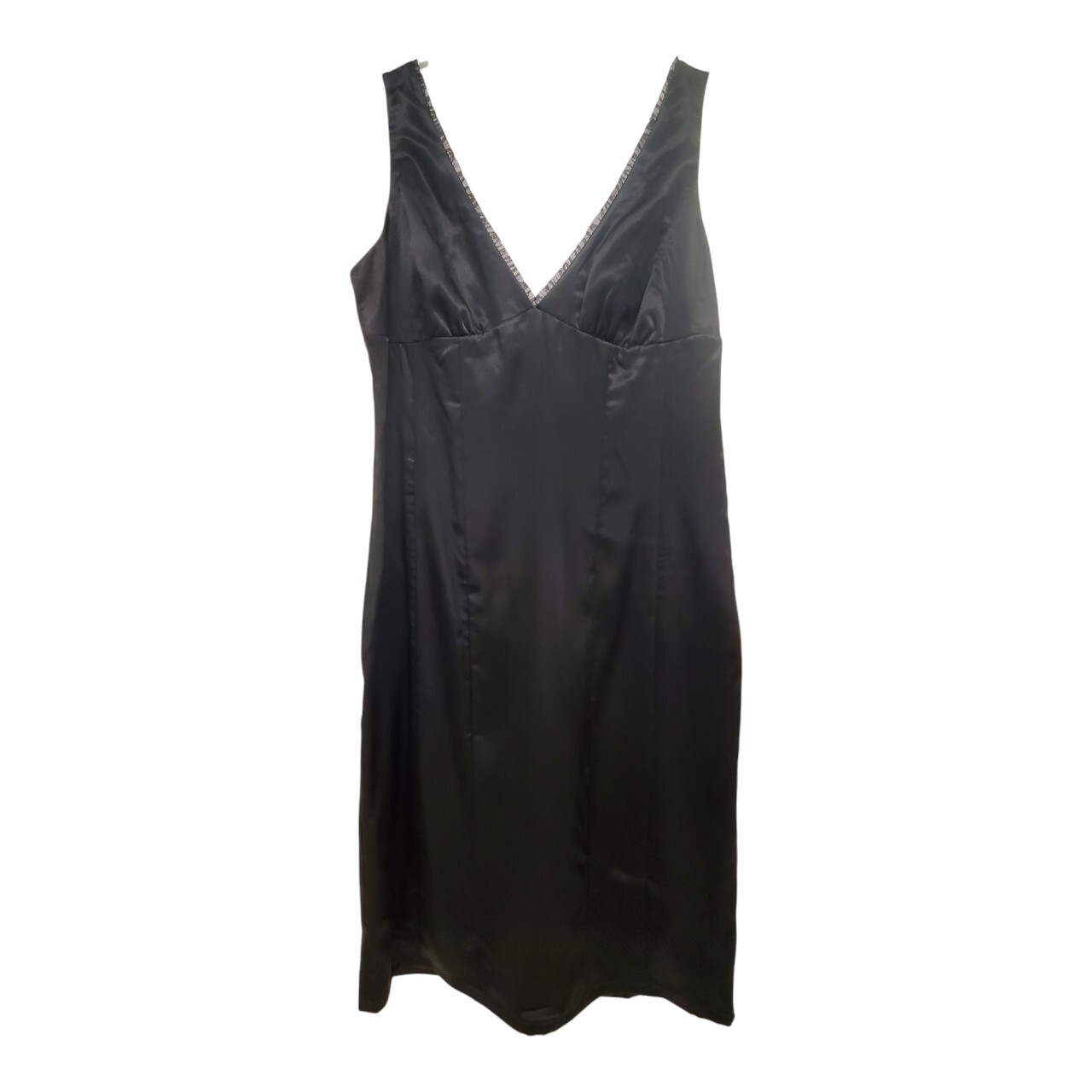 Sz 42 US 12 New Chic Star Little Black Dress Double V-Neck Simple Classic