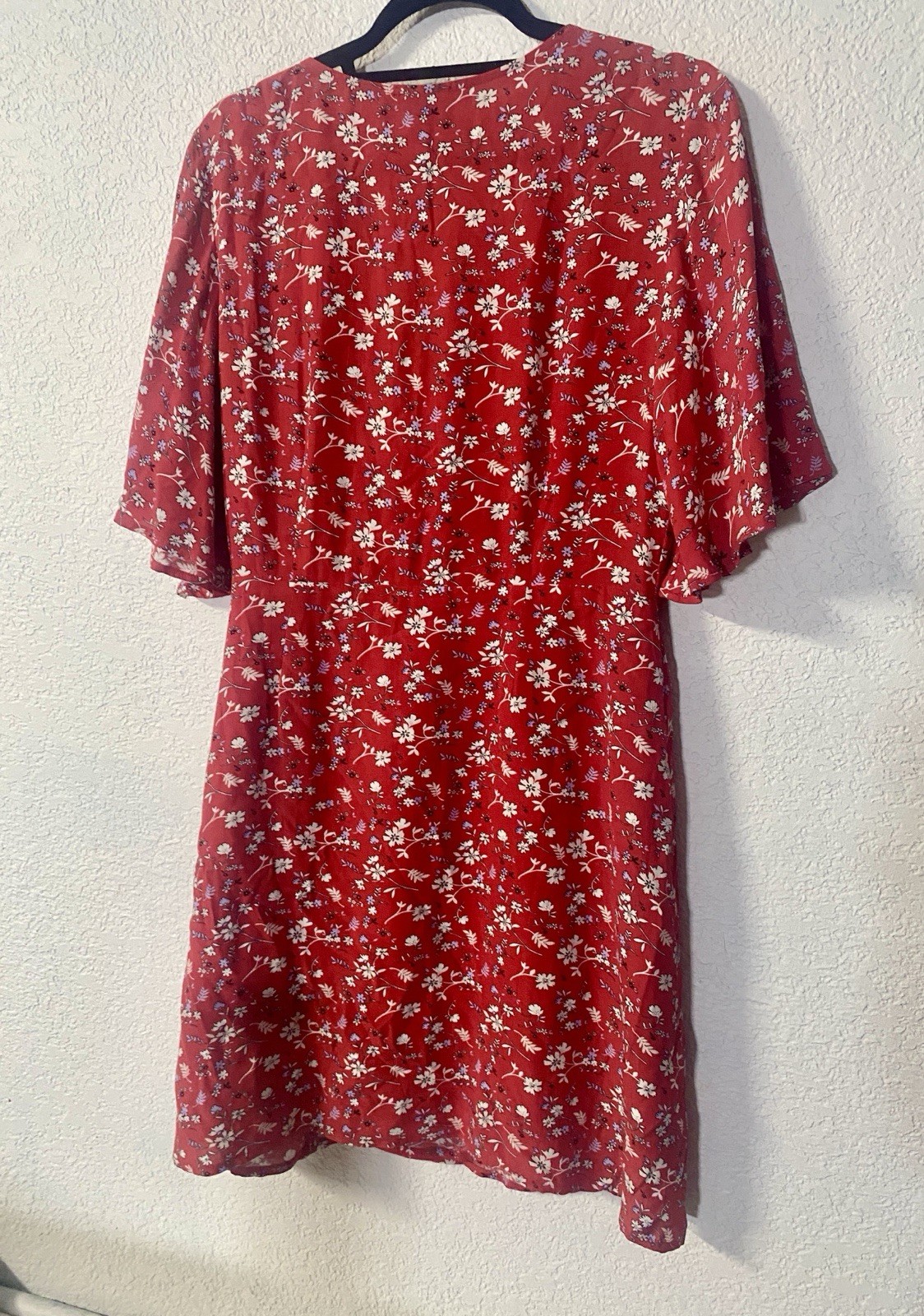 Sanctuary Women’s Floral Spring Red Cottagecore Faux Wrap Dress Size Medium
