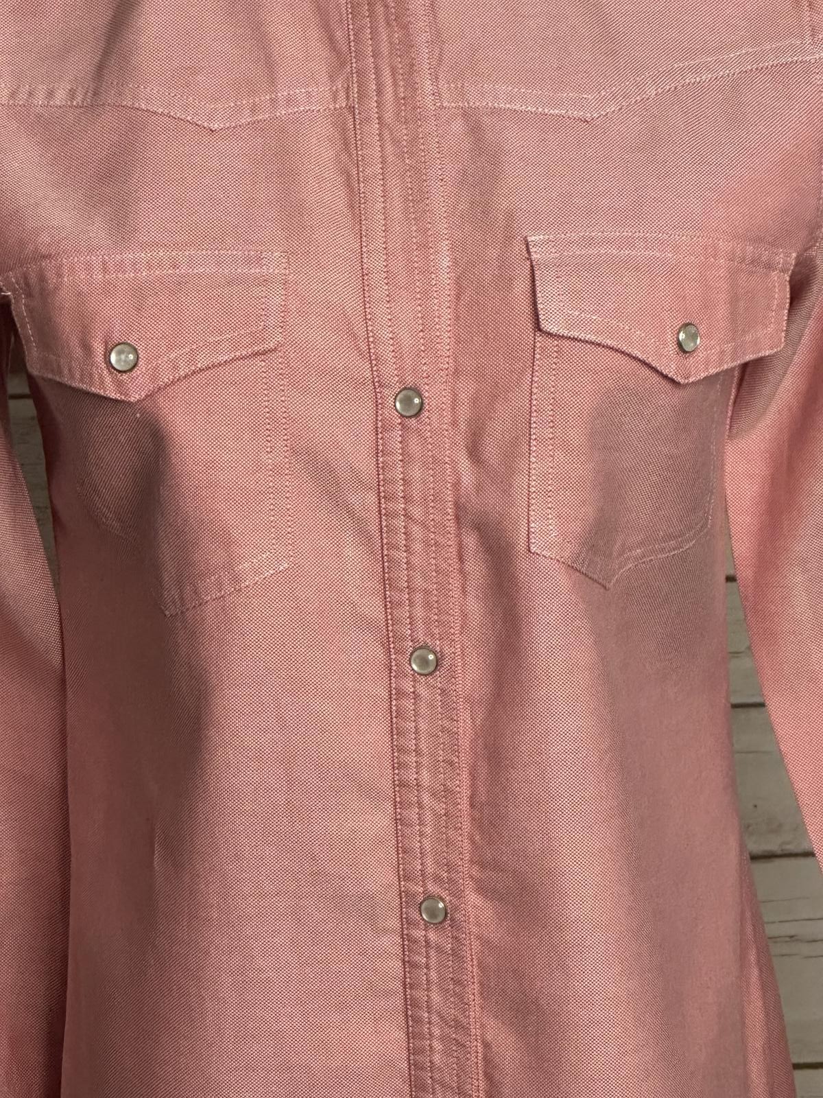 theory red Western-style cotton pearl snap button-up shirt dress Size 2