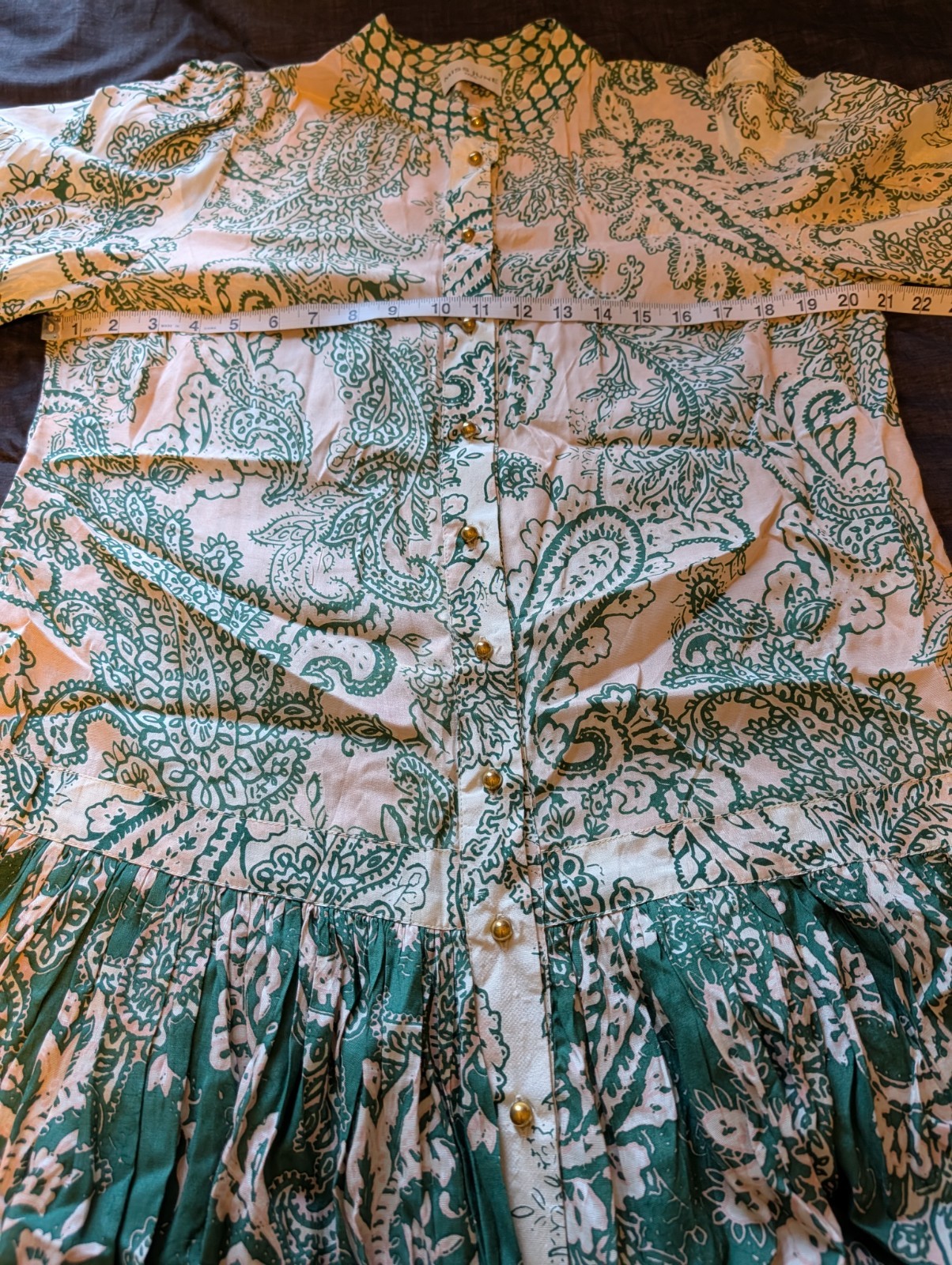 Miss June Paris Carlotta Green Maxi Dress Womens OS Paris **Missing Belt