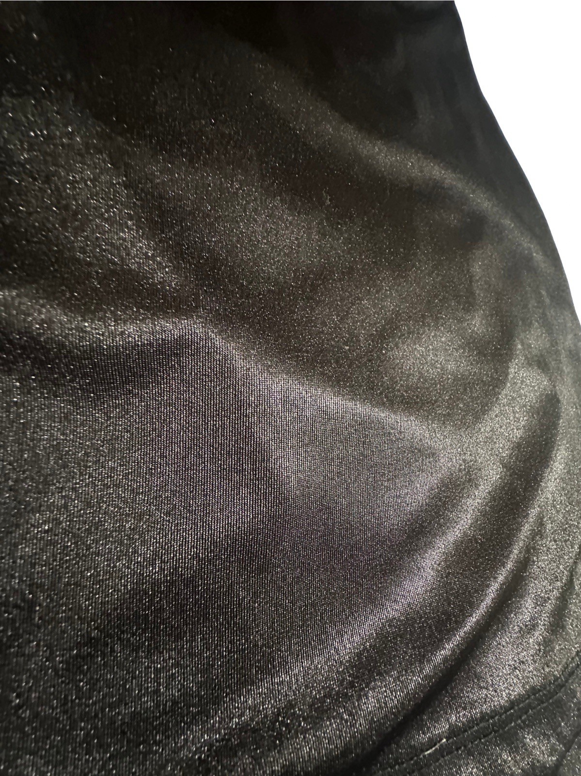 VTG Y2K Xi Black Glitter Jersey Extreme Plunge Cowl Neck Halter Mini Dress EUC S