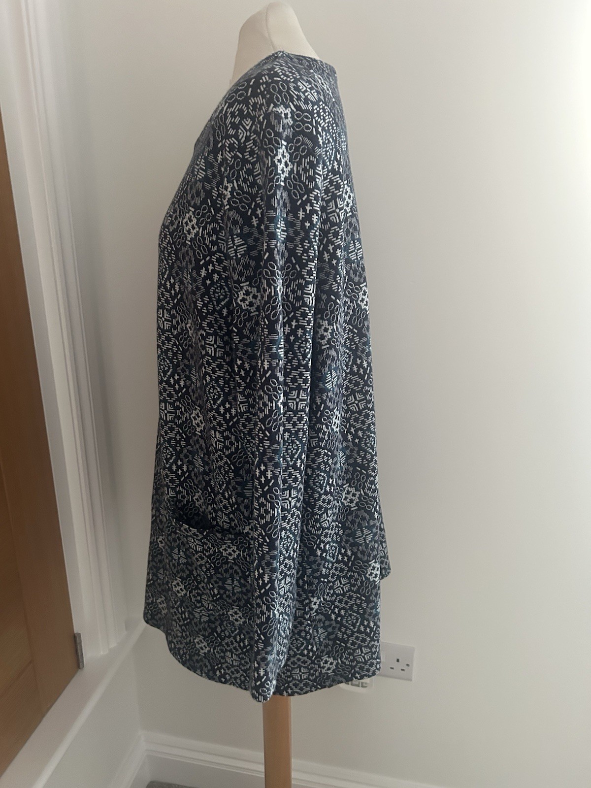 Seasalt Caspian Navy Geometric Patterned Tunic Size Uk 16