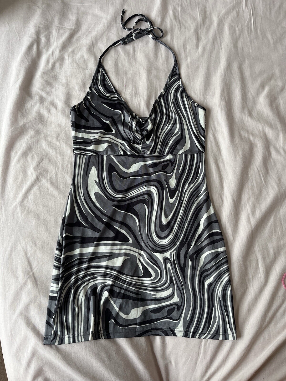 shein grey marble swirl dress size small