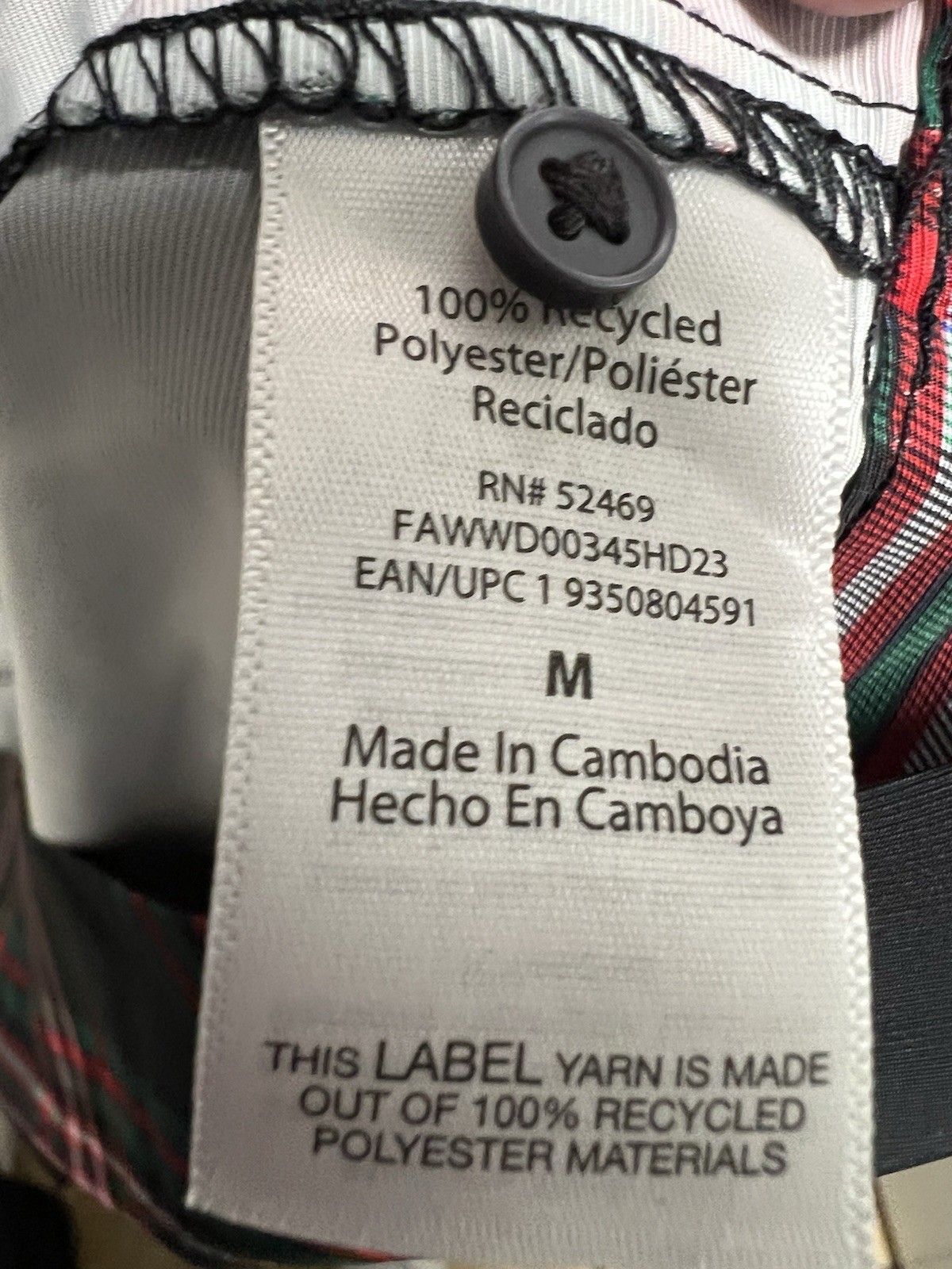 Free Assembly Black, Red, Green , White Plaid Dress Size M