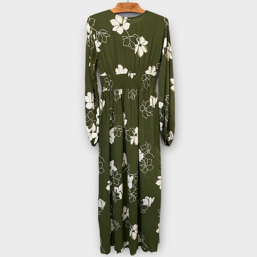 BILLABONG Night Bloom Floral Long Sleeve Maxi Dress Size XS