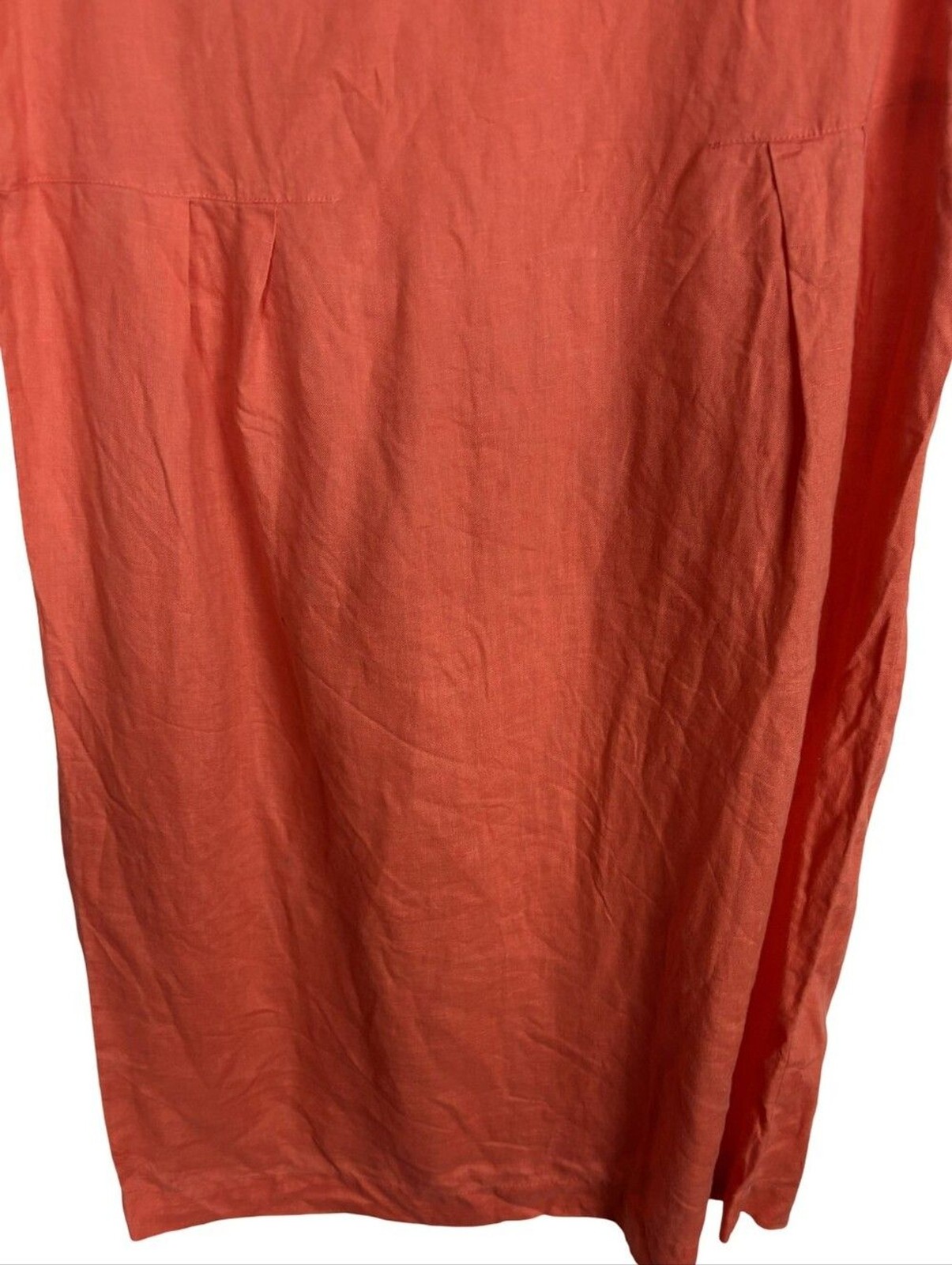 J. Jill 100% Linen Sleeveless Shift Dress Women Coral Orange Casual Size S