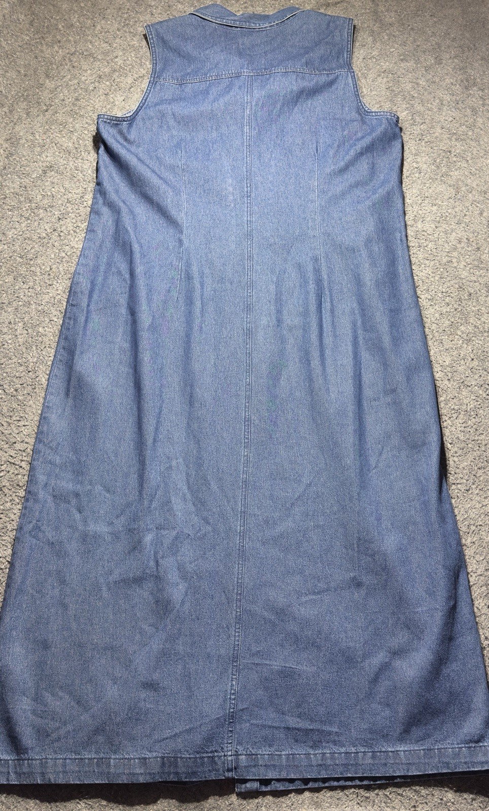 Expression Plus Blue Denim Tall Sleevless Dress Button Up Womens Sz XL