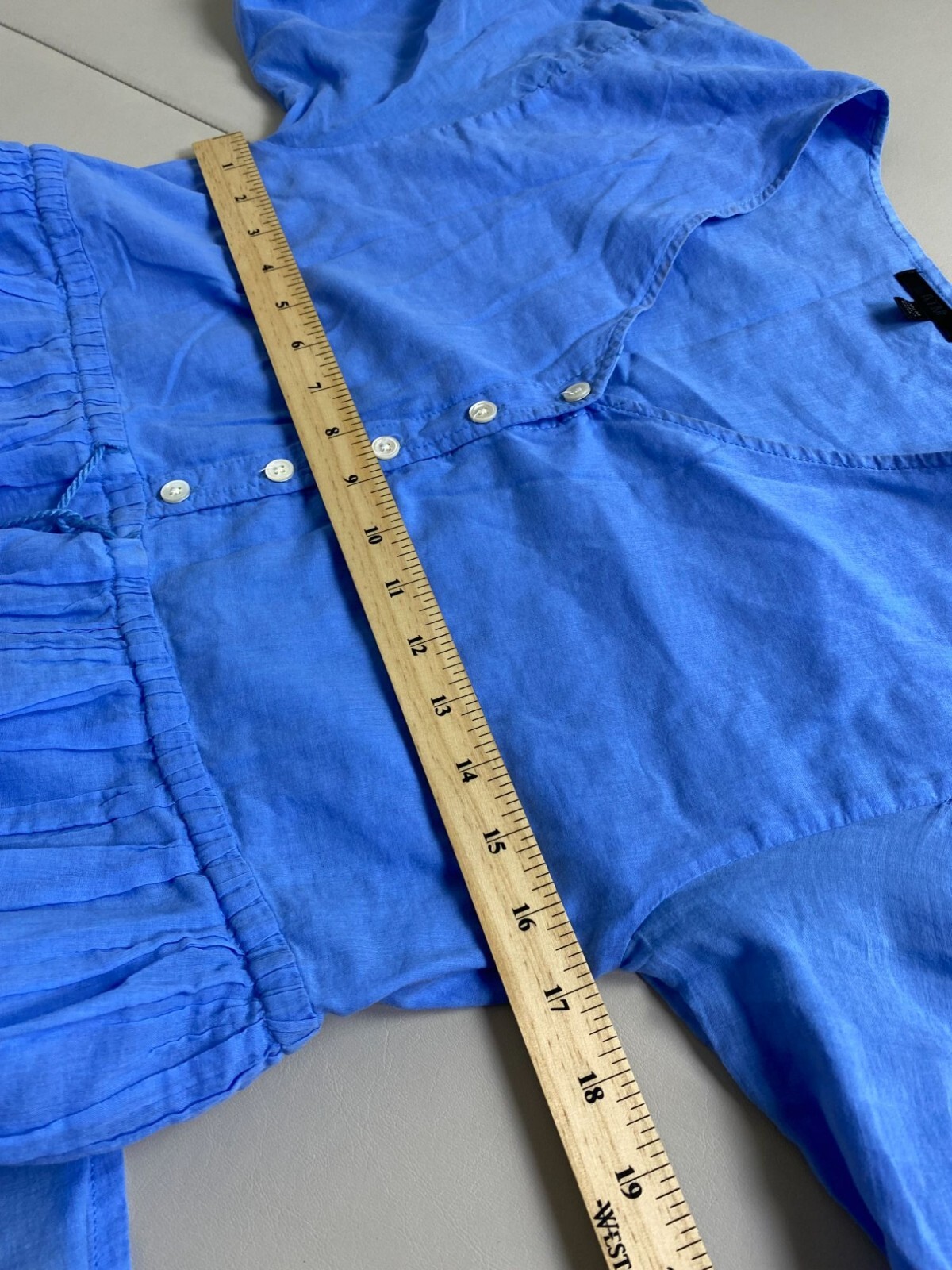 ATM Anthony Thomas Melillo Blue V-Neck Dress size Medium Lightweight 3/4 Sleeve