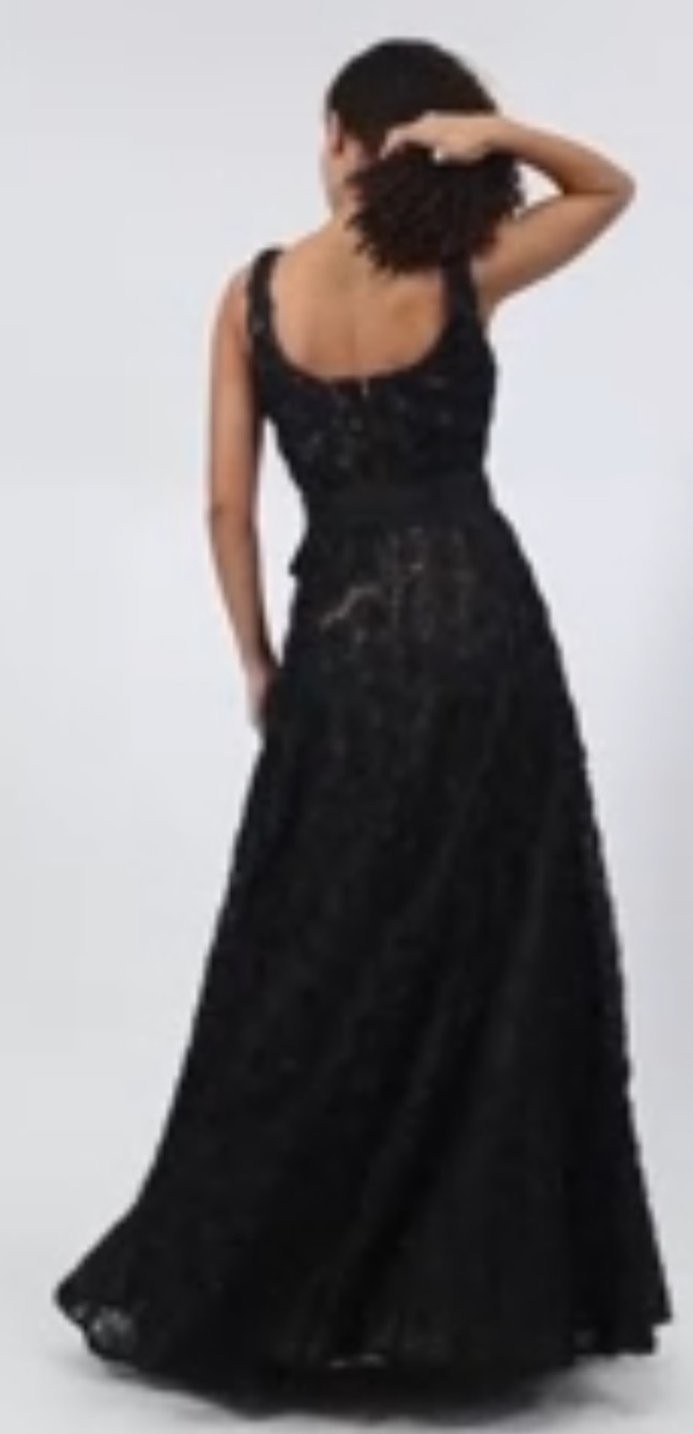 Violet Weekend Rosette-Soutache Tie-Waist Gown NWT Size 5/6 Black