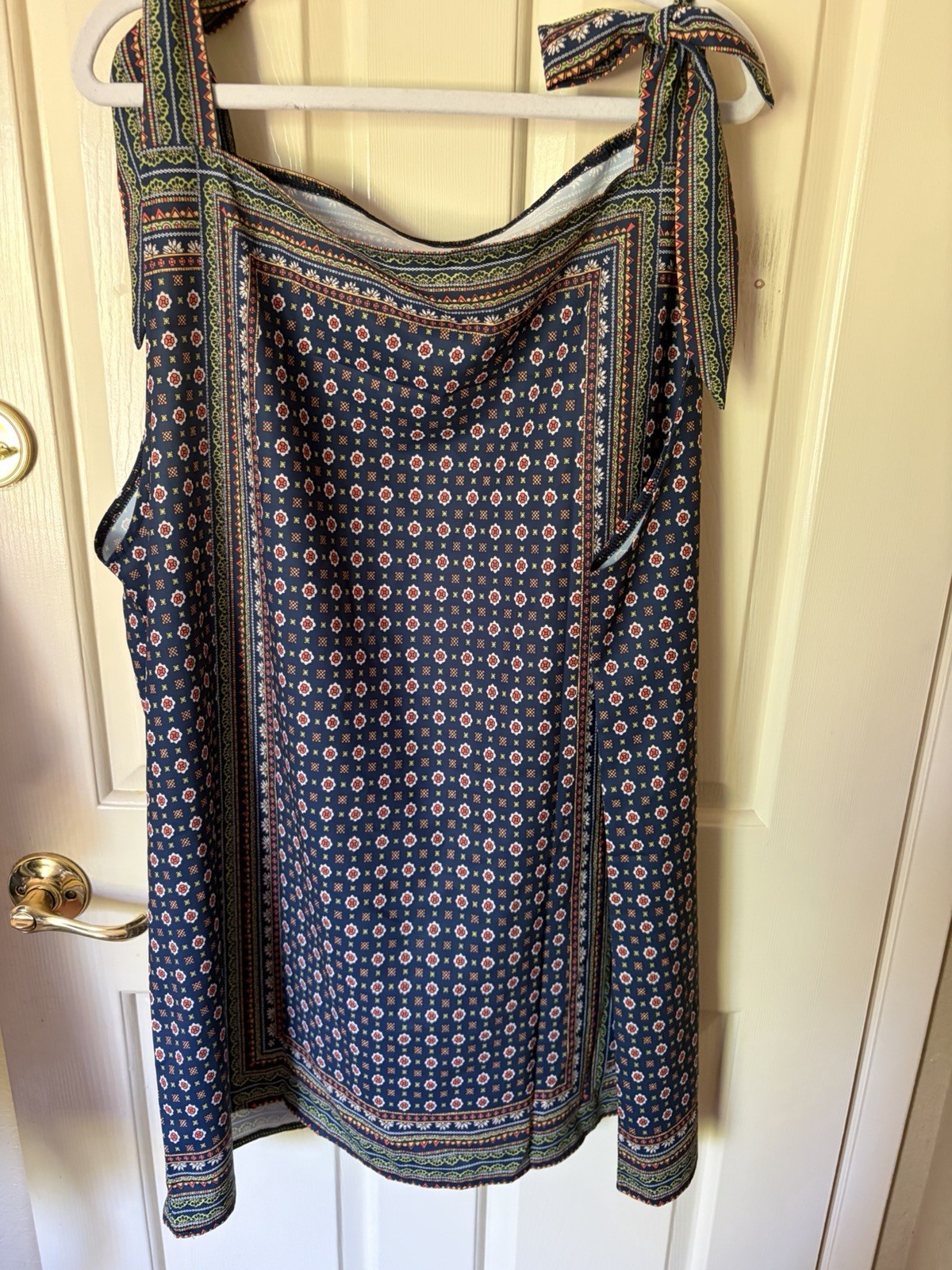 Navy Floral Tie-Shoulder Mini Dress
