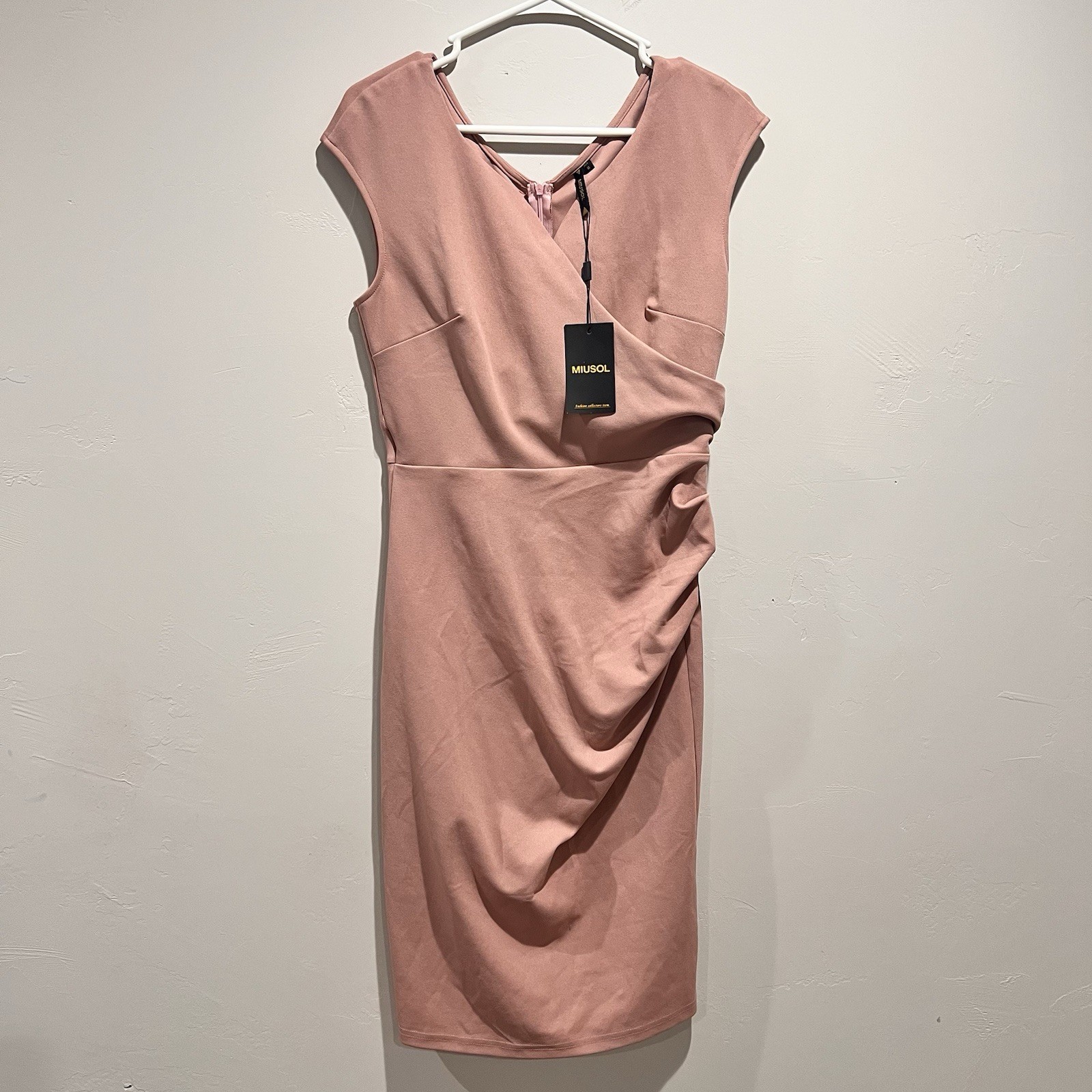 Miusol Women’s Career Casual Pink Sleeveless Pleated & Rouching Size M MWT