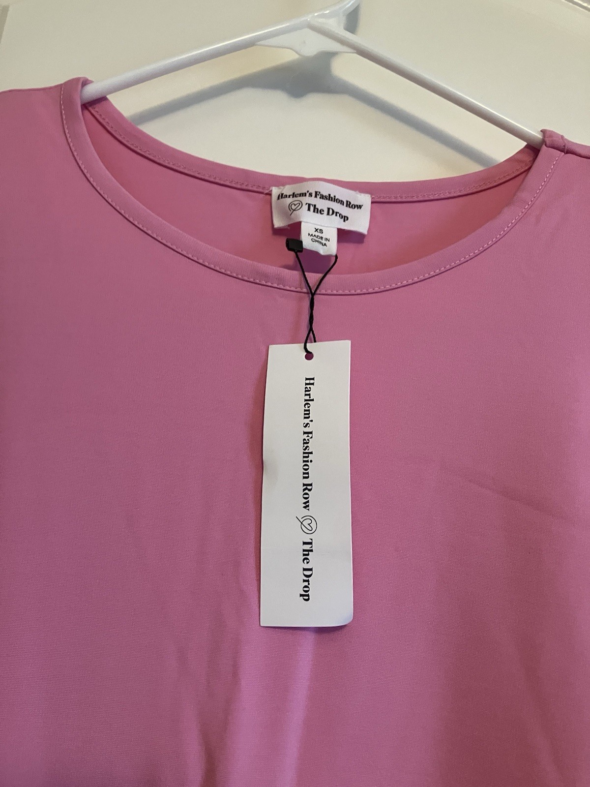 The Drop Pink Maxi Stretch Side Slit Long Sleeve XS Removable Shoulder Pads C998