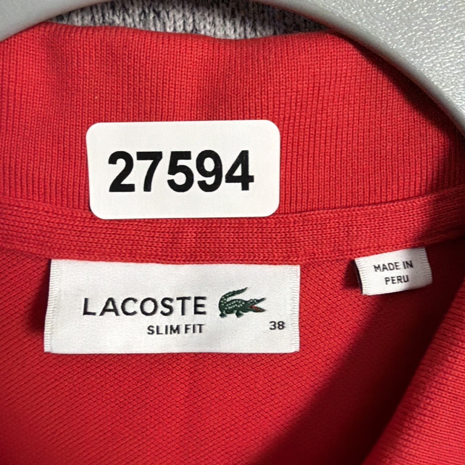 Lacoste Women’s 38 Solid Red Short Sleeve Pique Polo Dress