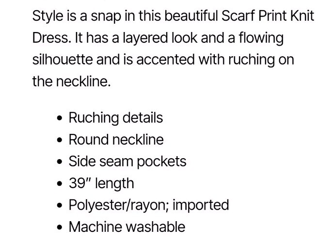 ” Soft Focus ” Scarf Print Layered Look Dress In Size 18/20 New