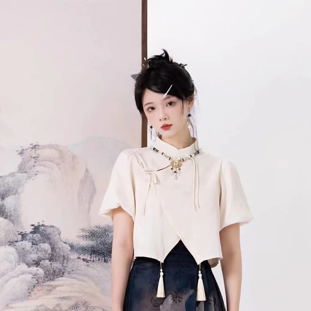 Hanfu Chinese Traditional Lady Ming Dynasty Women Tops Skirt Chinese Calligraph