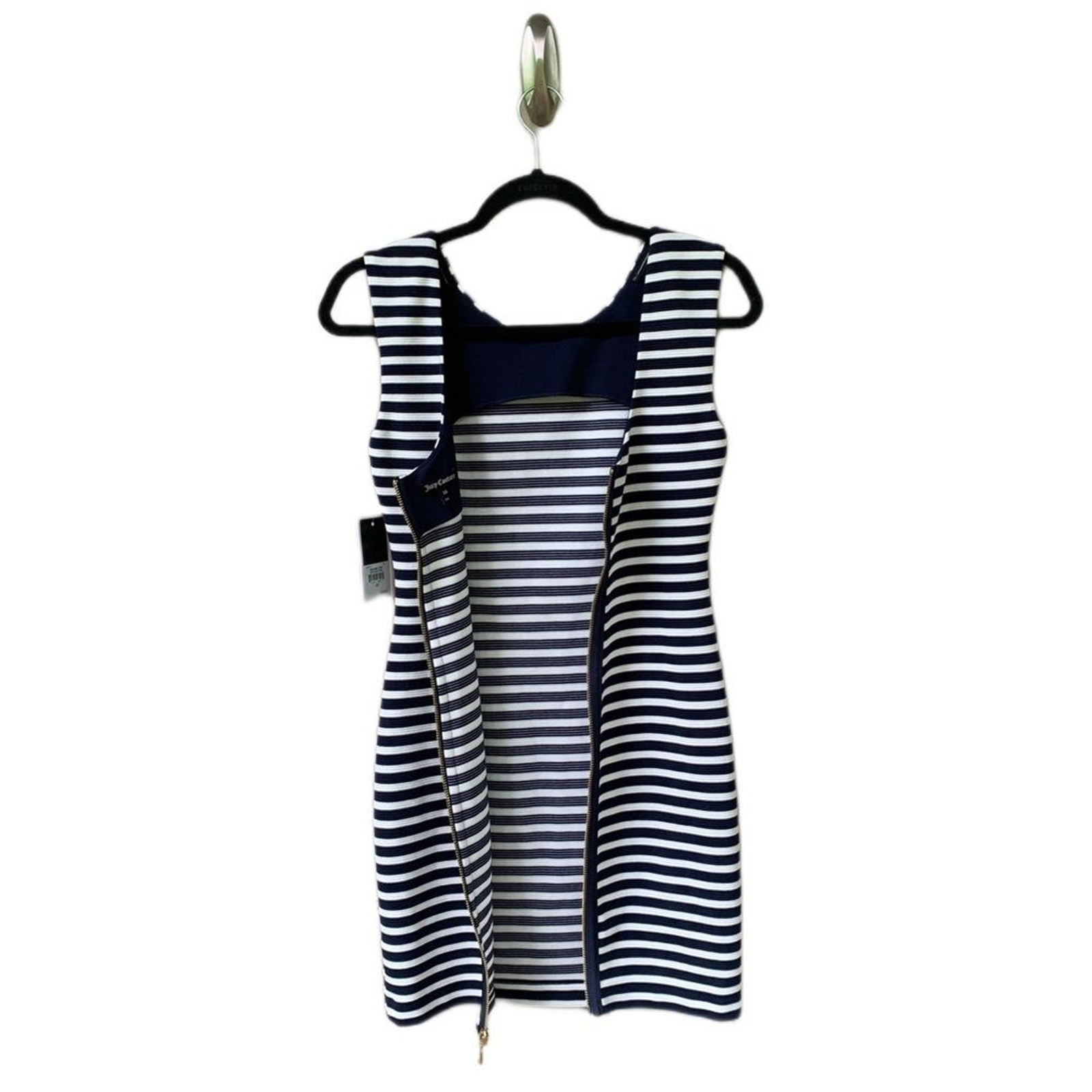 Juicy Couture Avery Stripe Ponte Bodycon Mini Dress XS Coastal Nautical Preppy