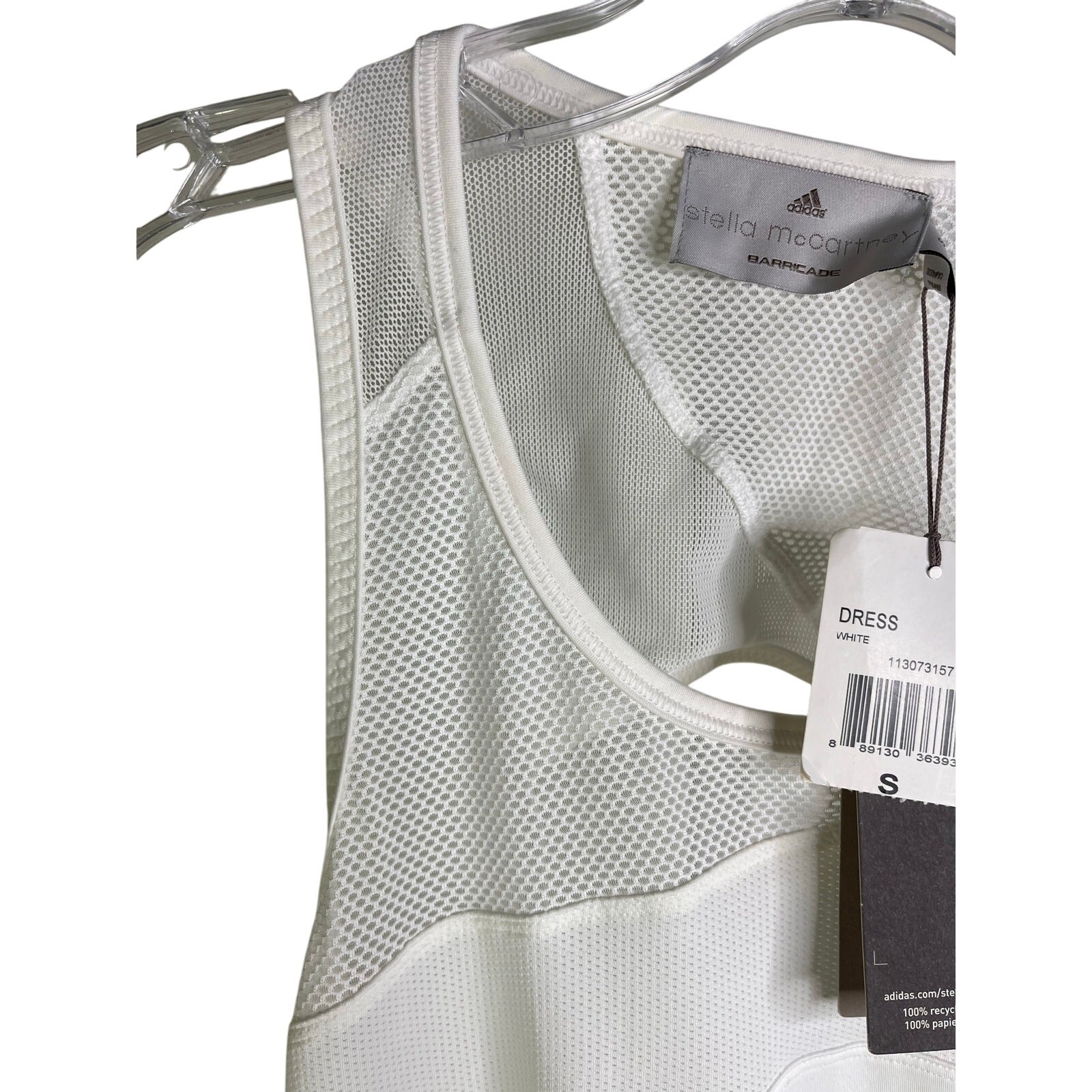 Adidas Stella McCartney Barricade Tennis Dress Womens Small White Open Back NWT
