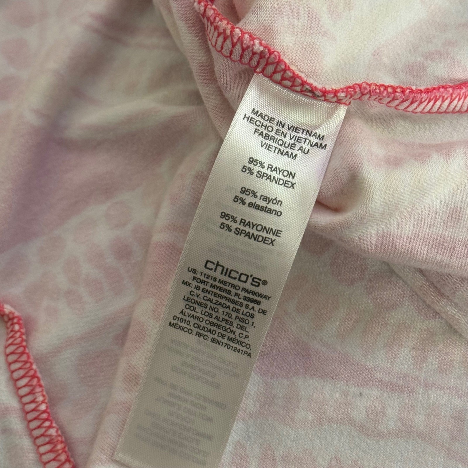 Chicos Pink White Paisley Lace Up Shift Dress Womens M Mosaic Shelley Sleeveless