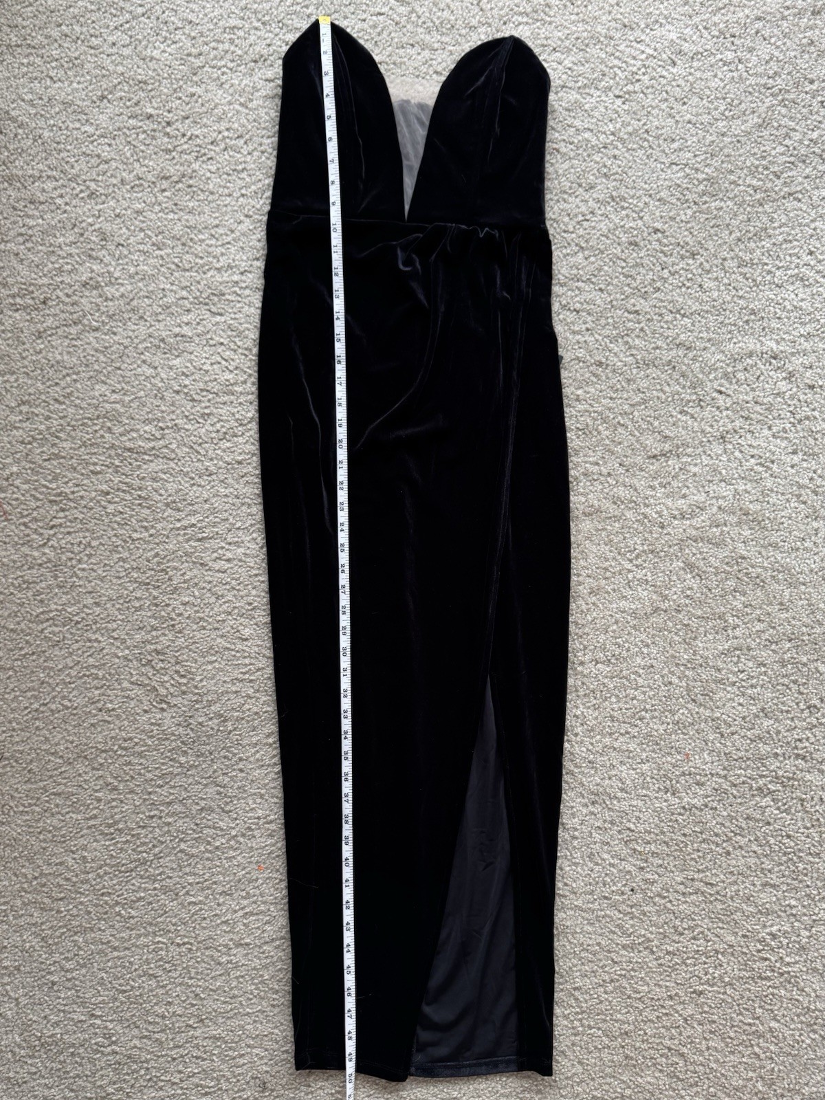 Lulus My Dream Come True Black Velvet Strapless Maxi Evening Dress, Size S