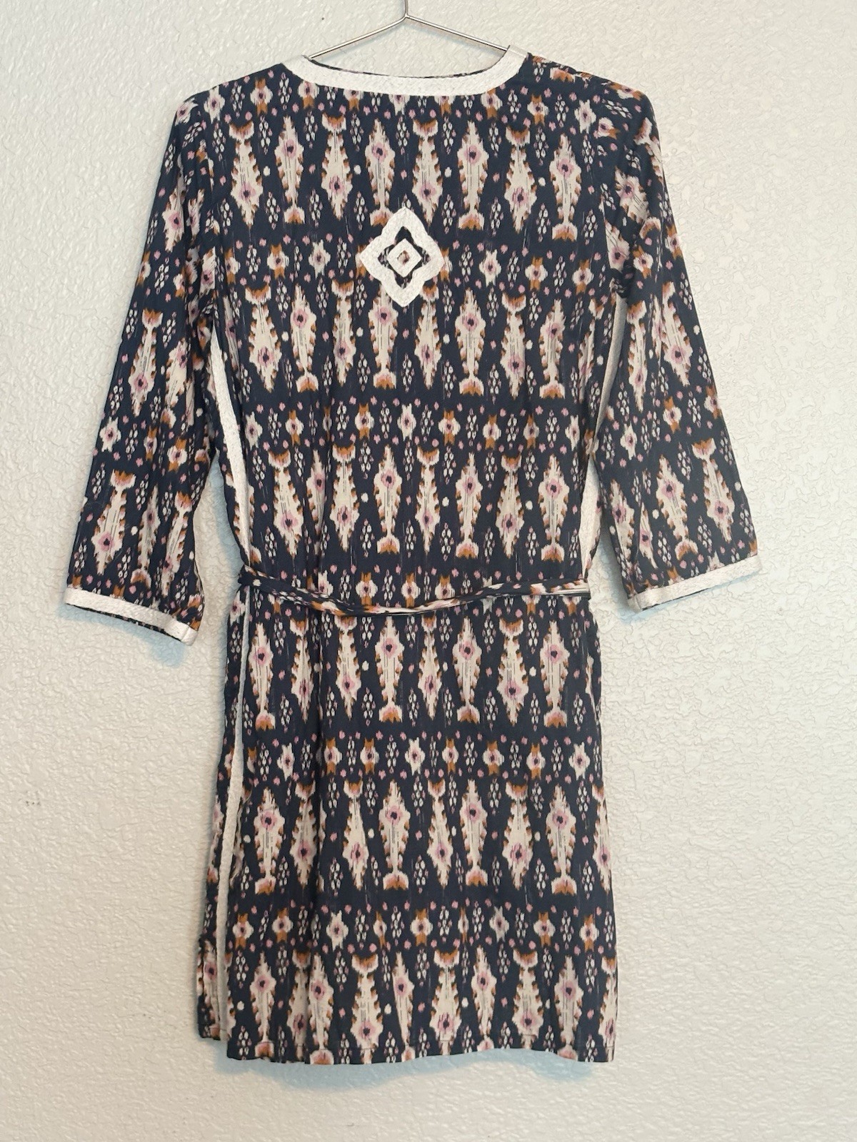 FIGUE Chic Patterned Mini Dress with Tassel Detail Women’s Size Small