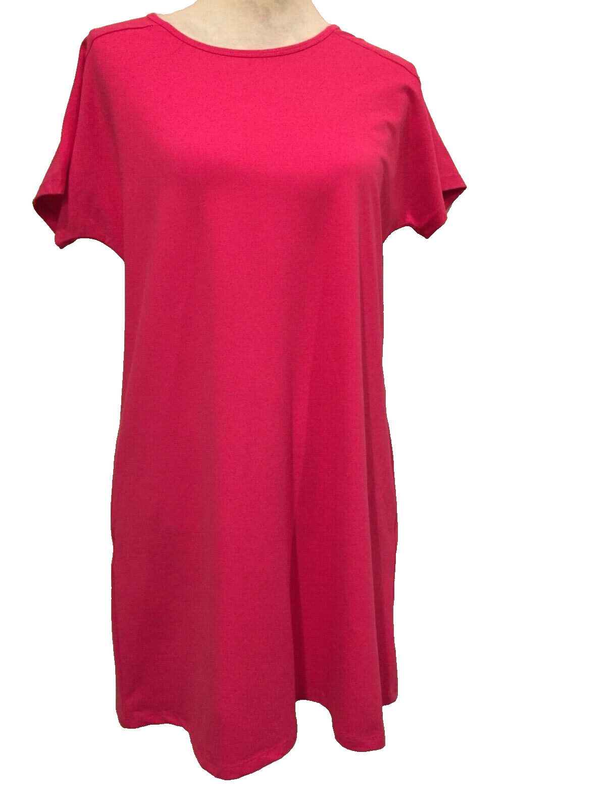 Yelete Fushia, Dress, Medium, Short Sleeves, Pockets, Stretch, open back, NWT