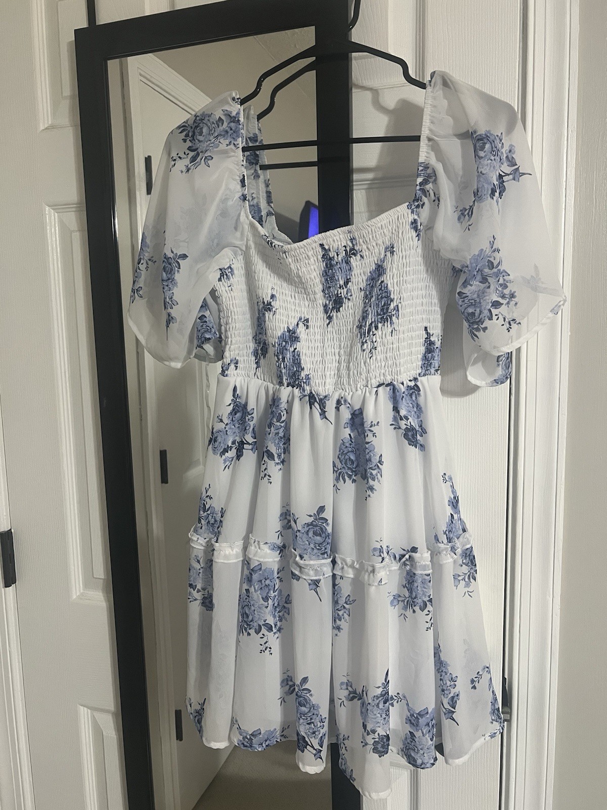 Justify Blue And White Floral Mini Dress