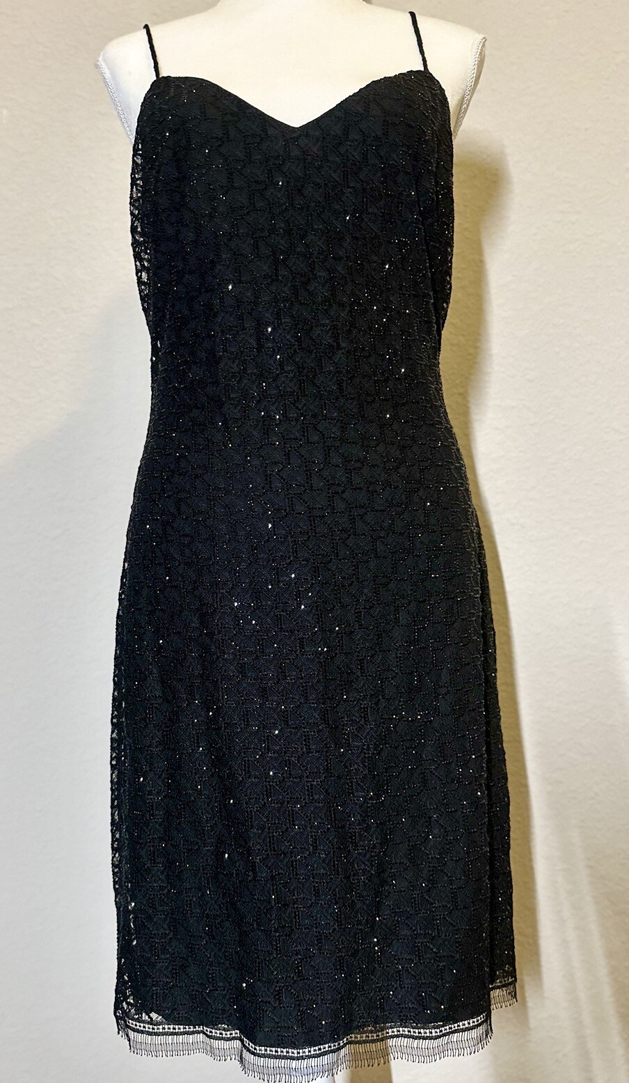 NWT $4190 Ralph Lauren Collection Colin Logo Beaded Mini Black Dress Sz 0